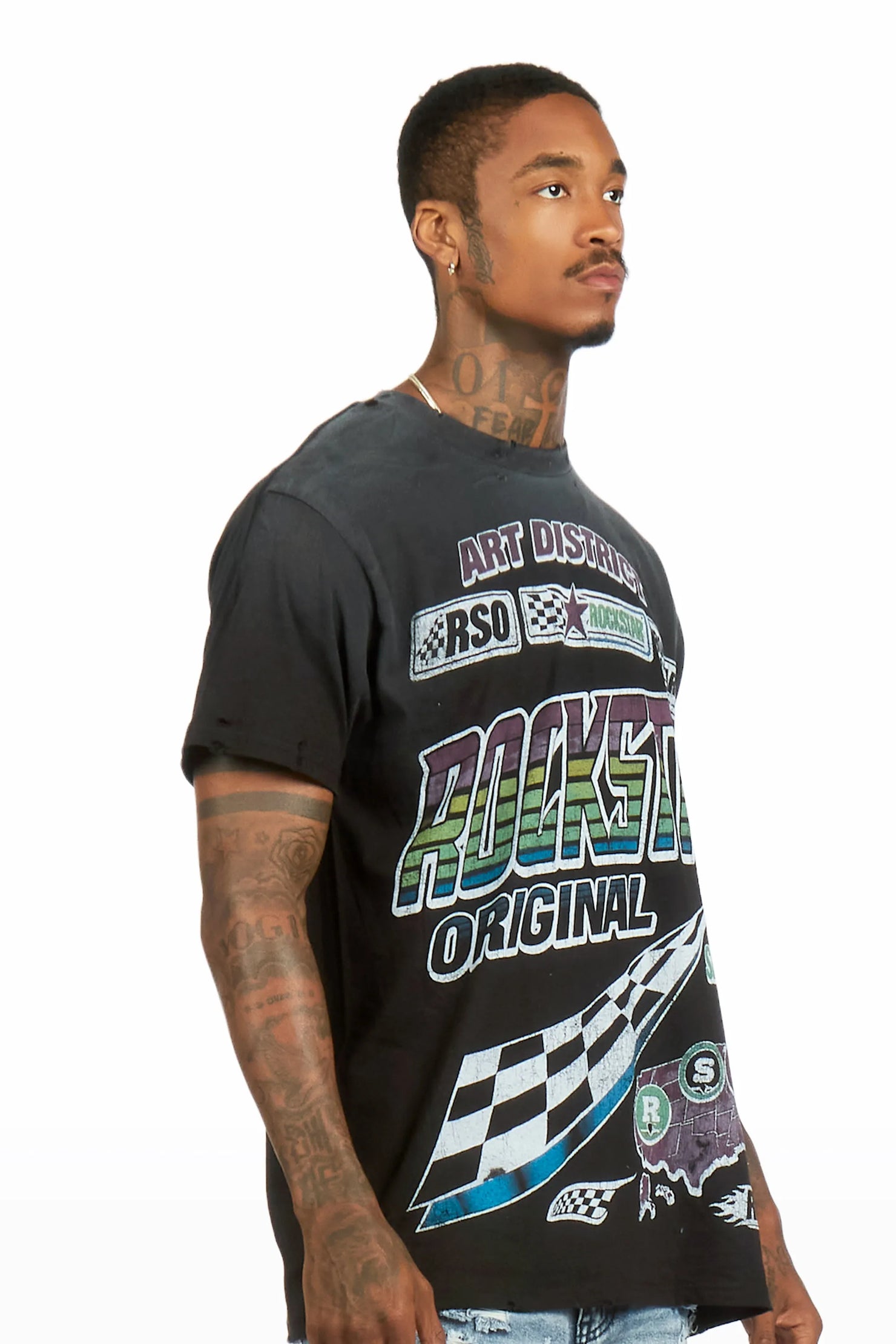 Burris Black Oversized Graphic T-Shirt
