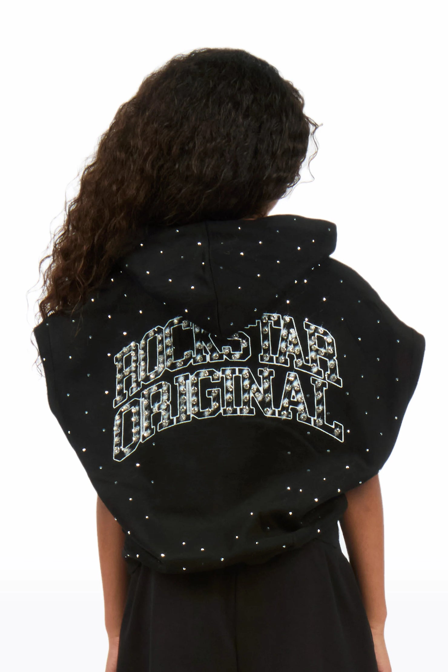 Girls Jayla Black Cut Sleeve Hoodie
