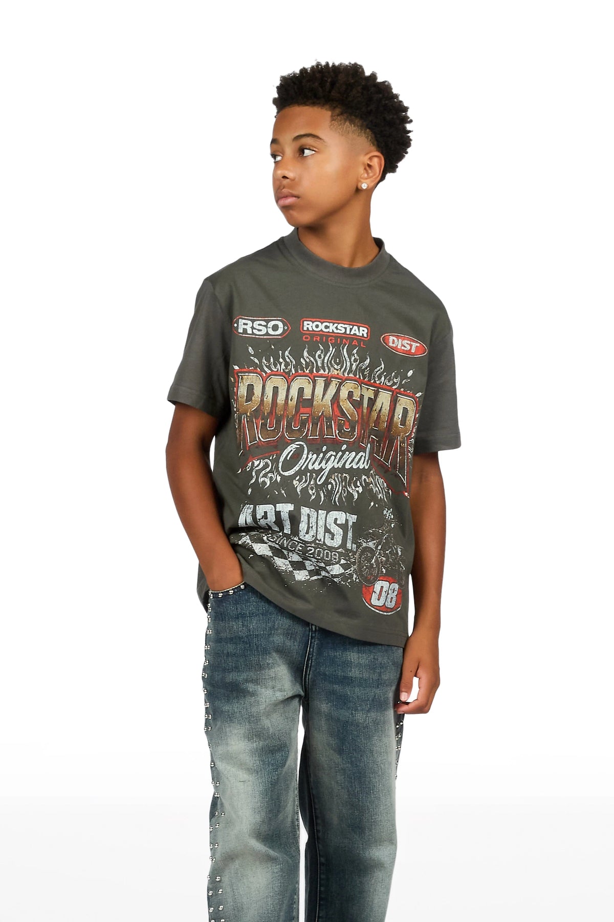 Boys Lewis Charcoal Graphic T-Shirt