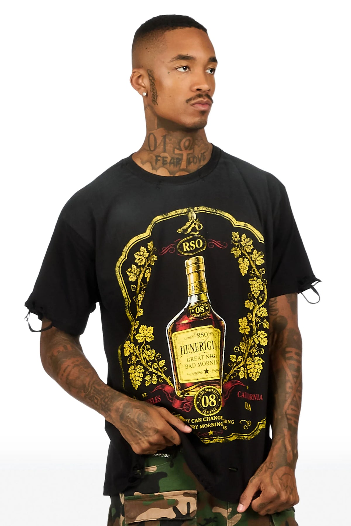 Kyson Black Oversized Graphic T-Shirt