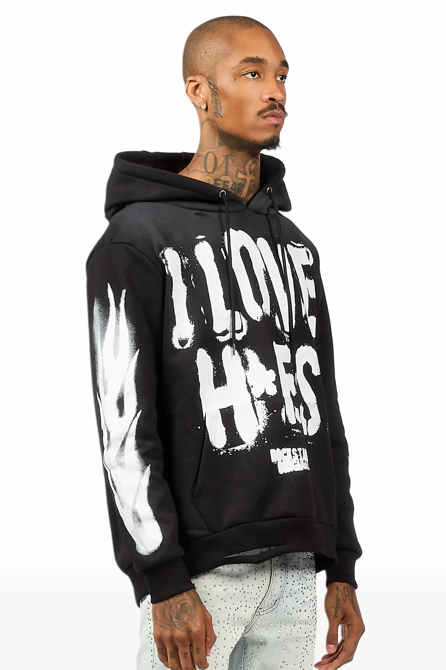 Banyan Black Graphic Relaxed Hoodie