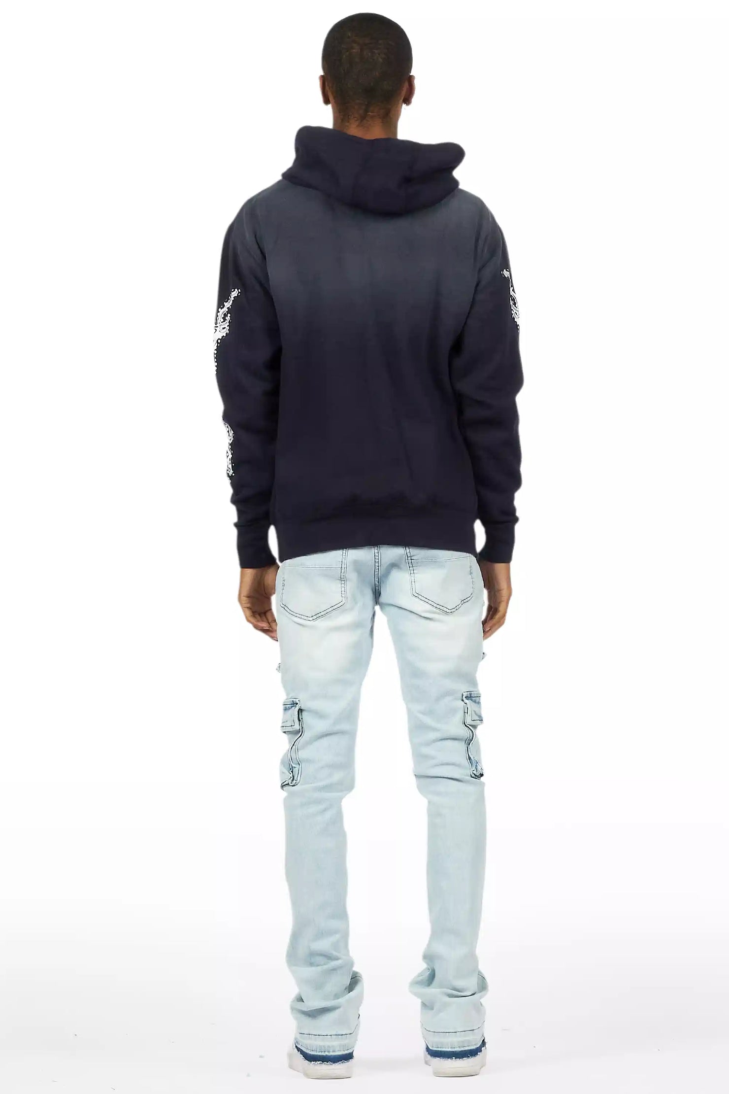 Zaid Blue Stacked Flare Jean