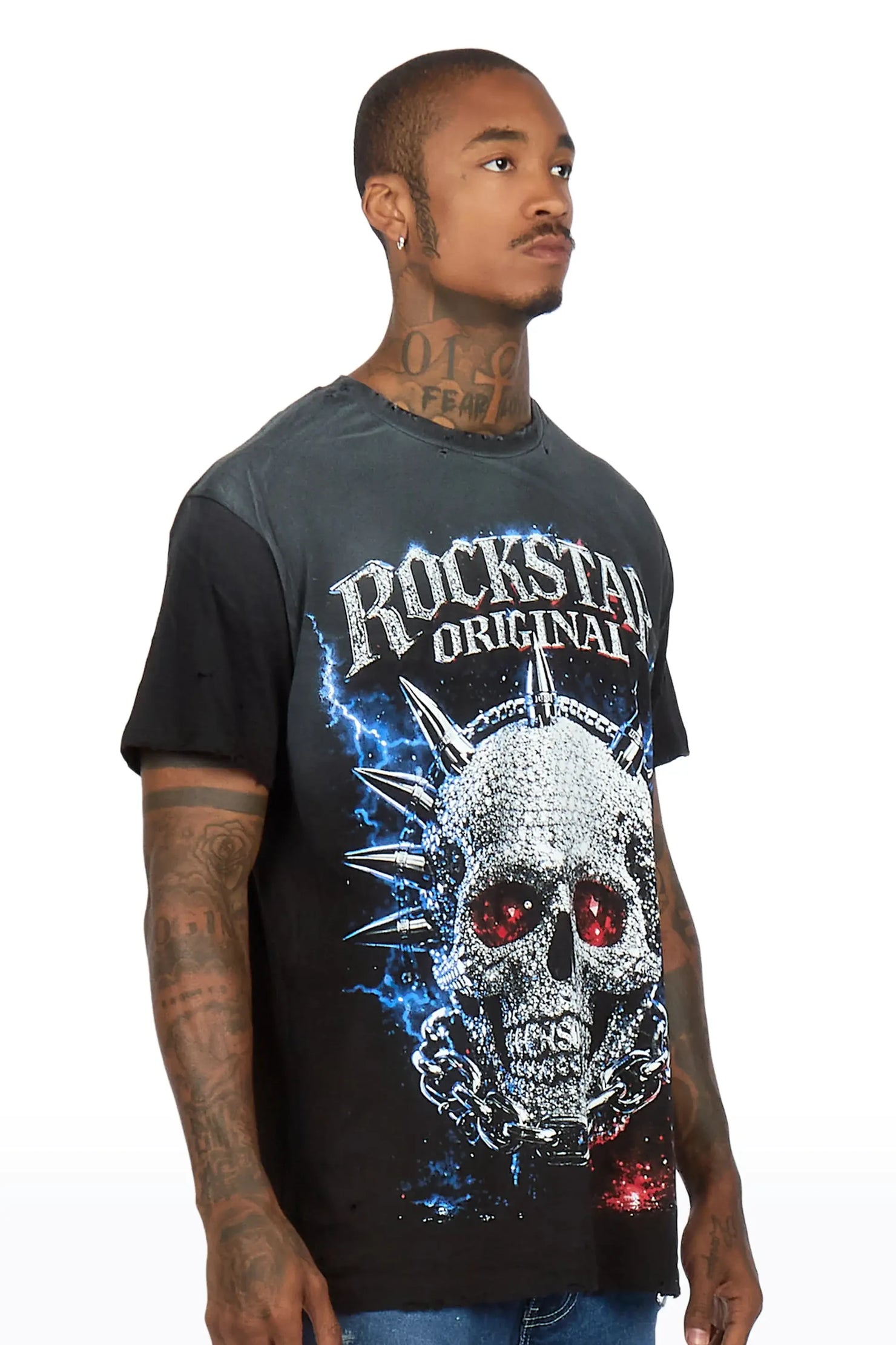 Demetrice Black Oversized Graphic T-Shirt