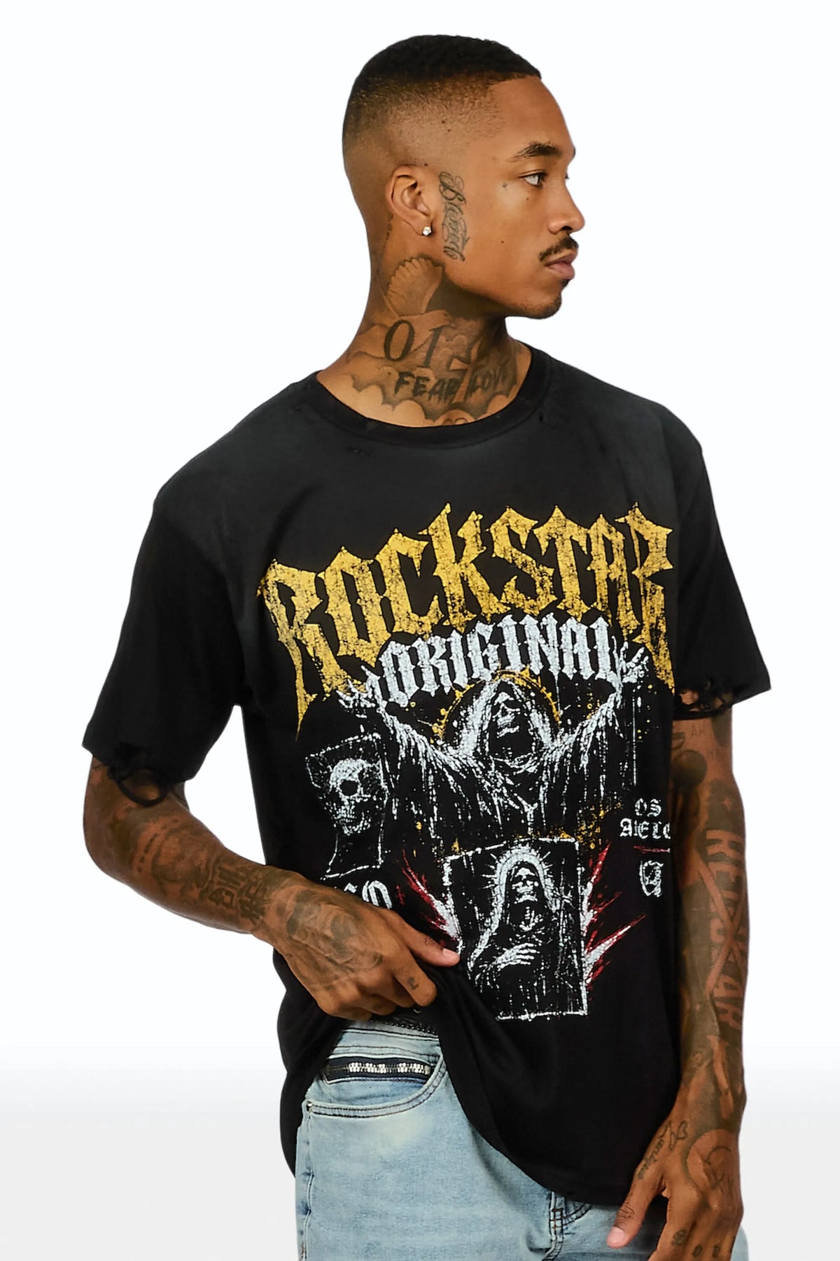 Cenotaph Black Oversized Graphic T-Shirt