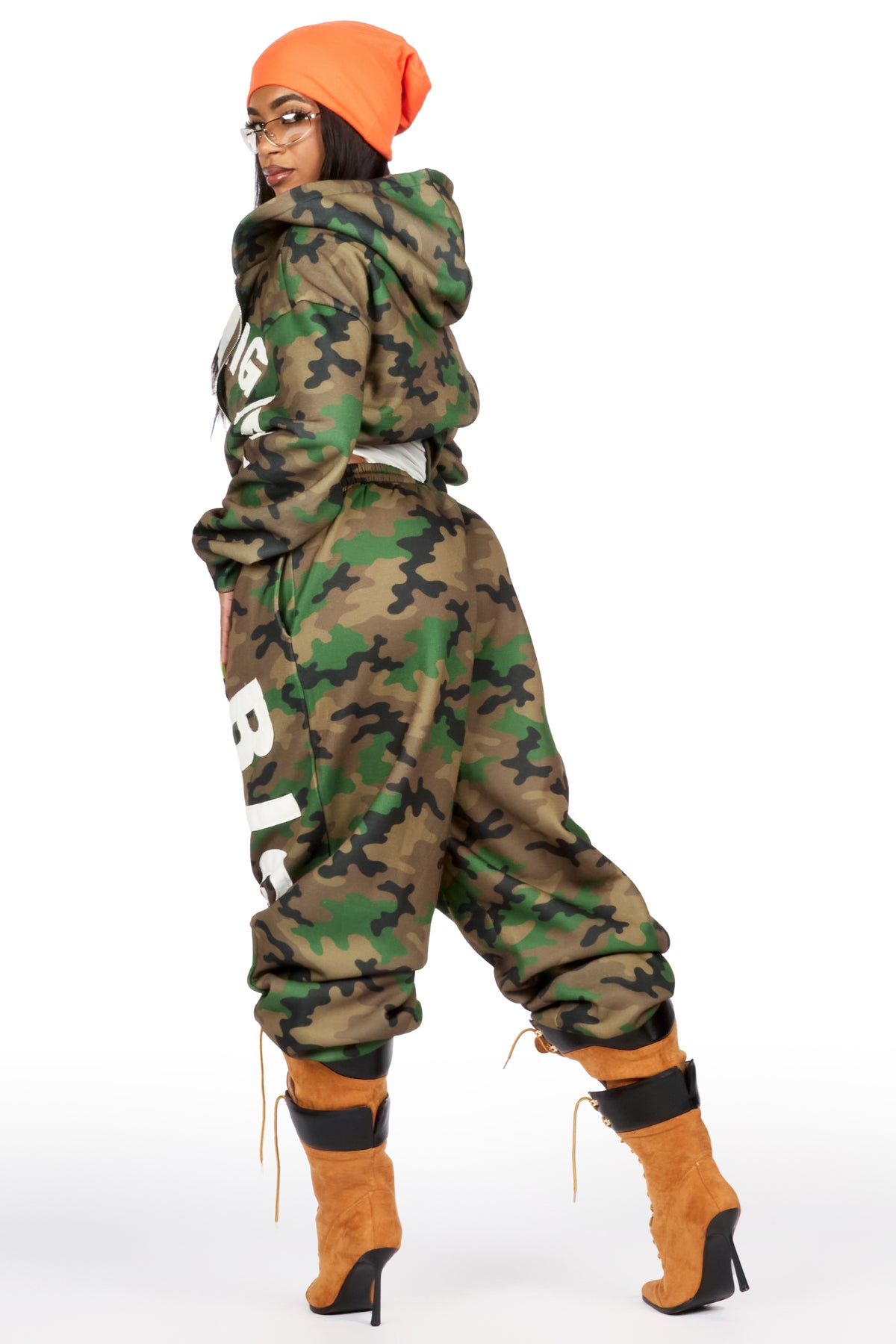 Raynecia Camo Zip Up Baggy Fit Track Set