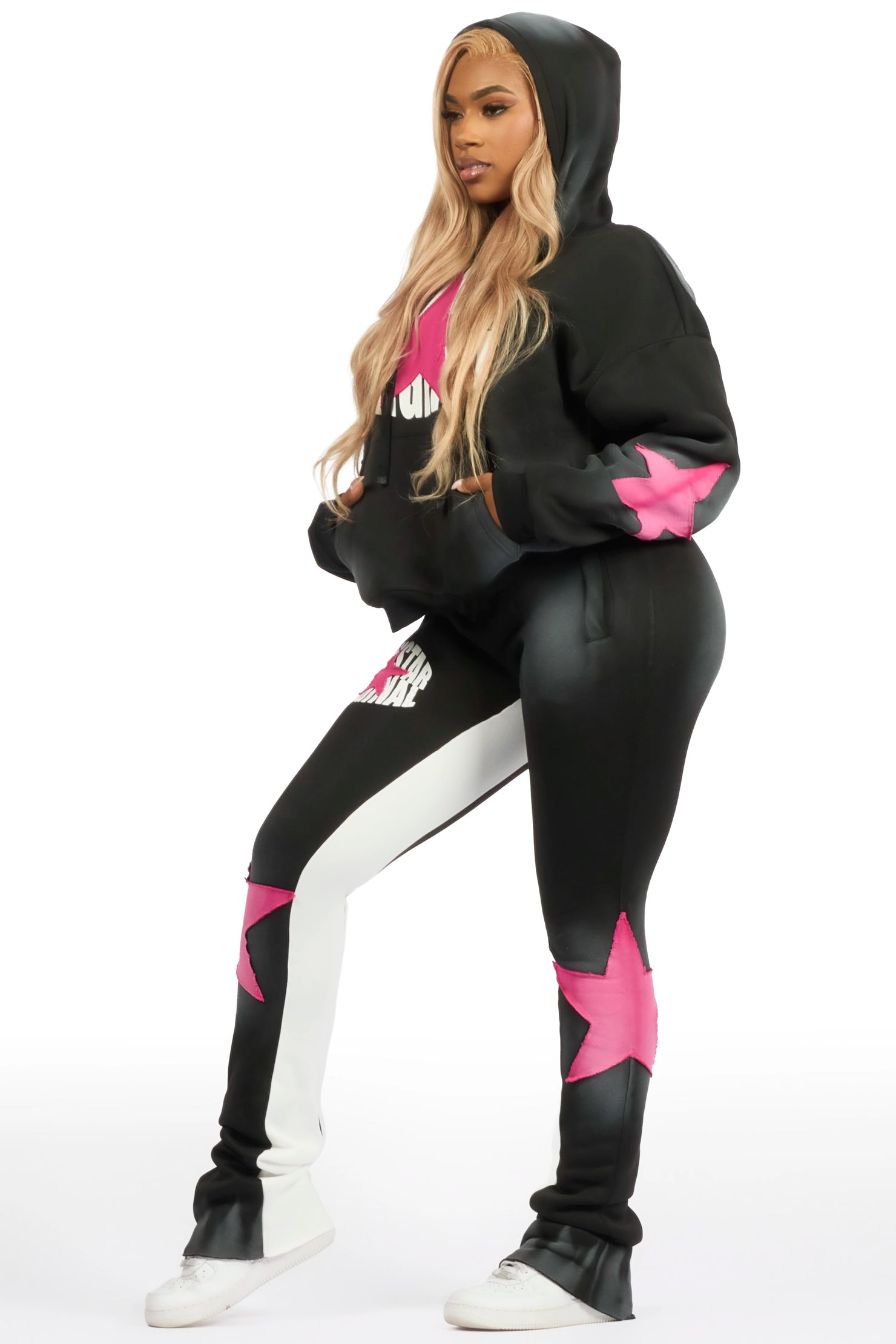 Kaliyah Black/Pink Super Stacked Trackset