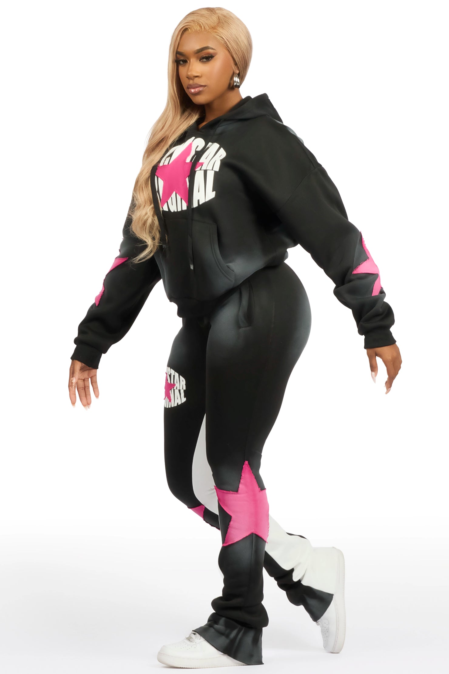 Kaliyah Black/Pink Super Stacked Trackset