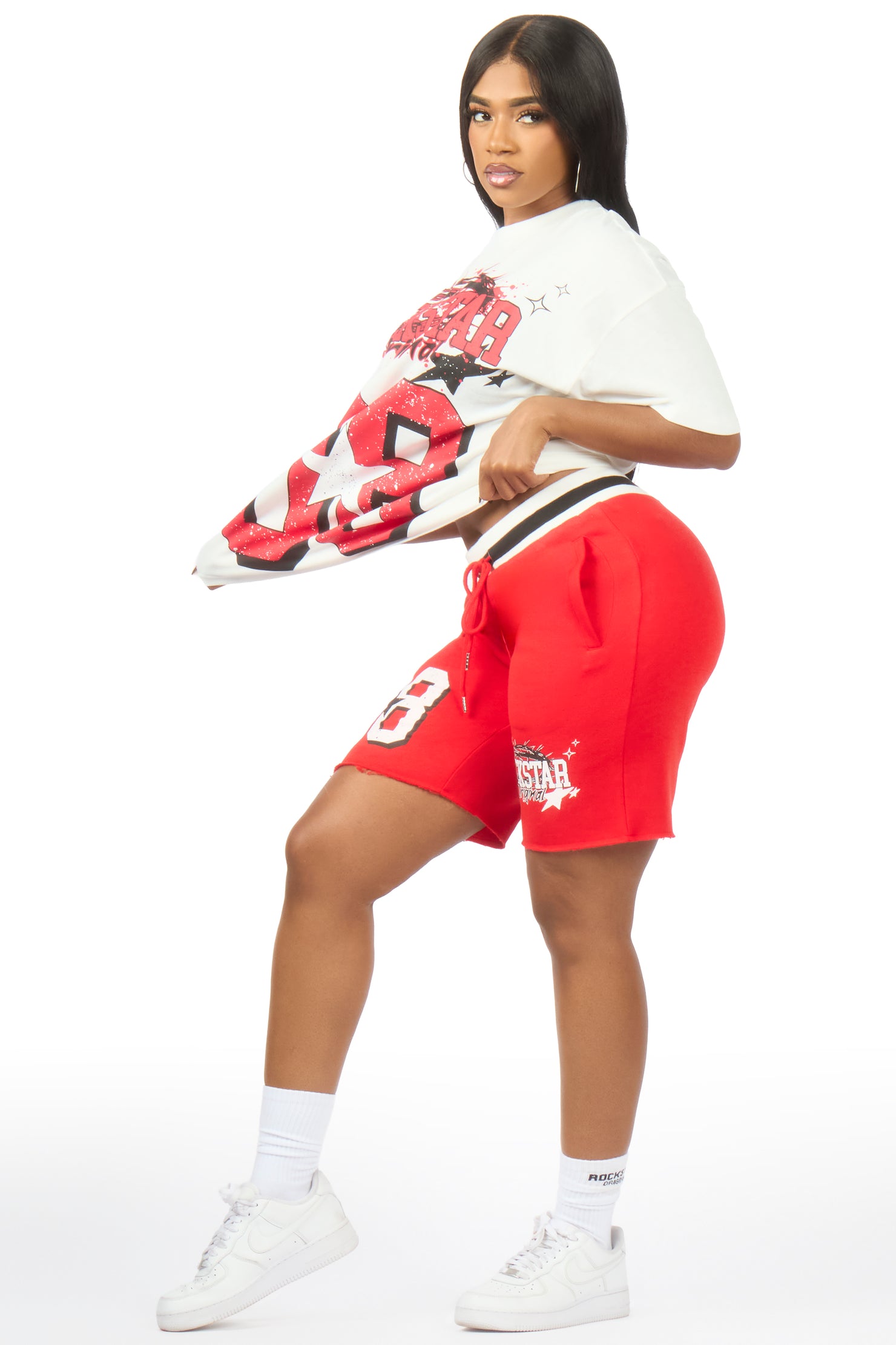Carolina White/Red T-Shirt Short Set