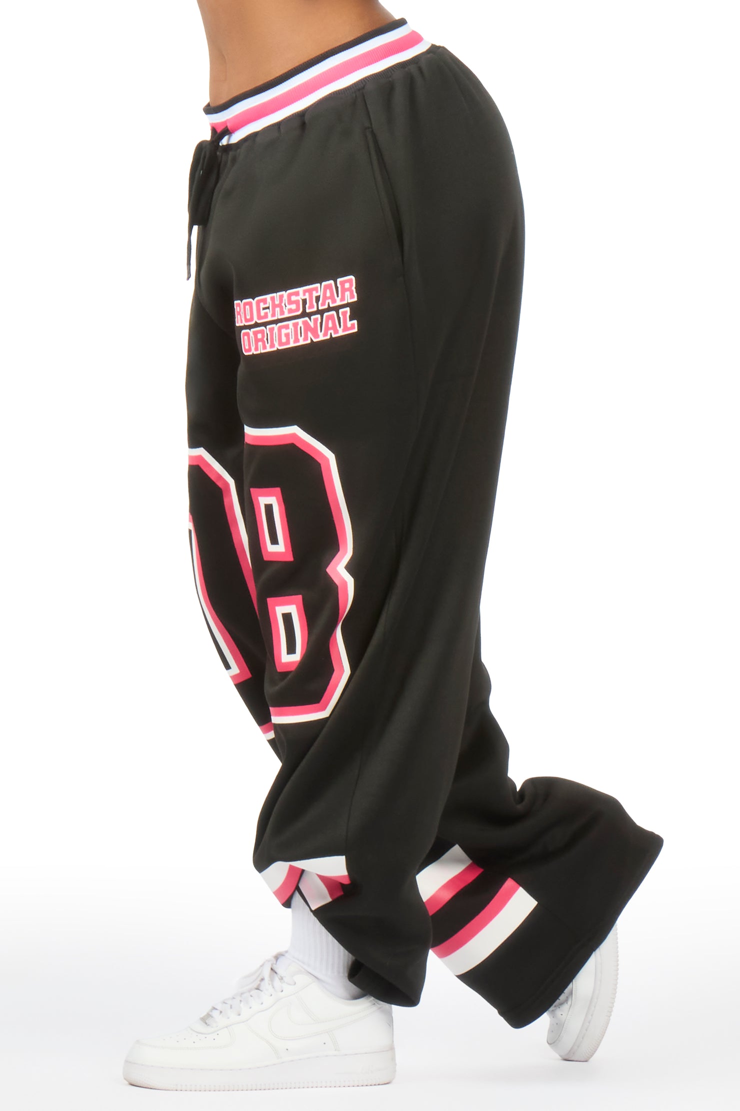 Lenayh Black Baggy Track Pant