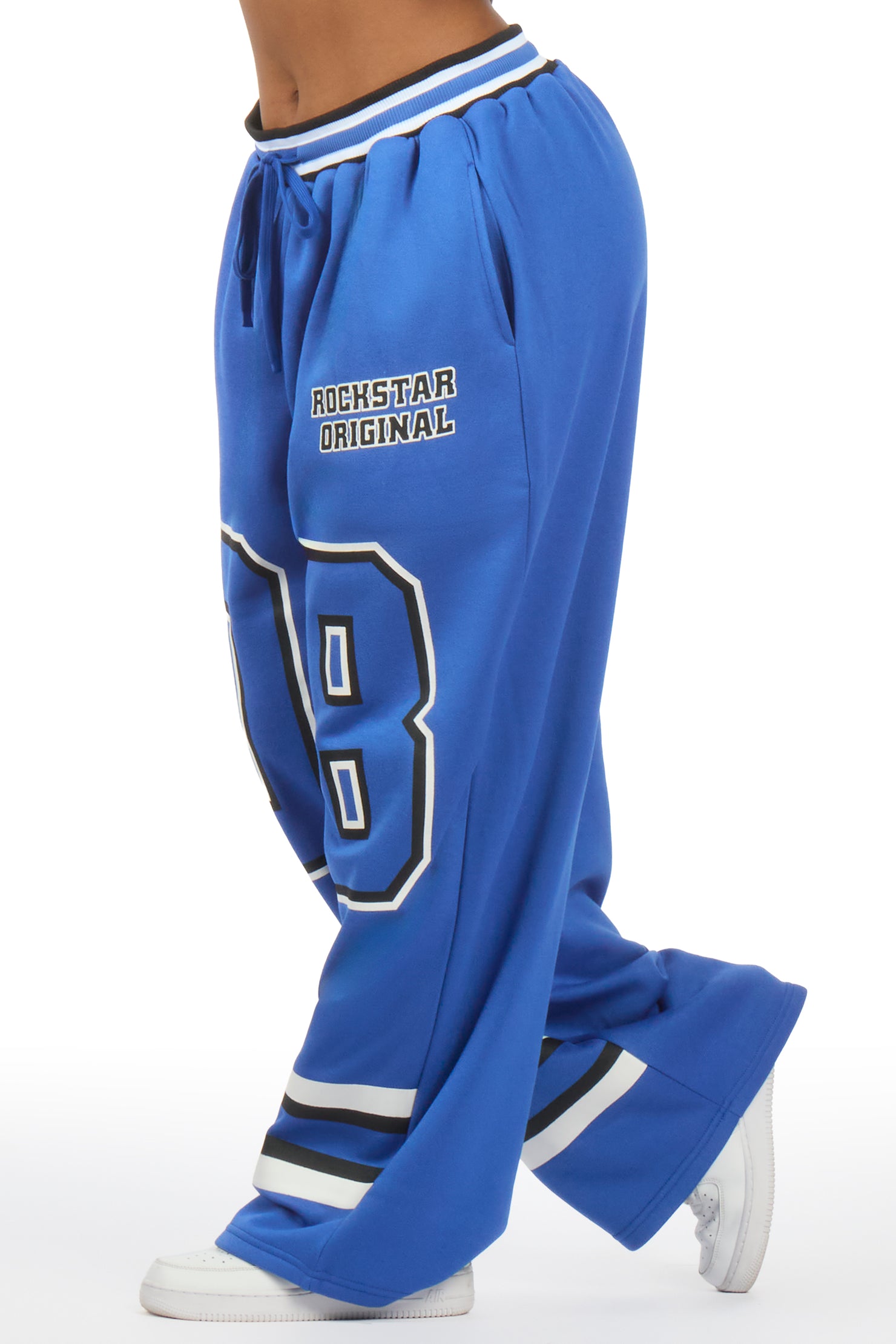 Lenayh Royal Blue Baggy Track Pant