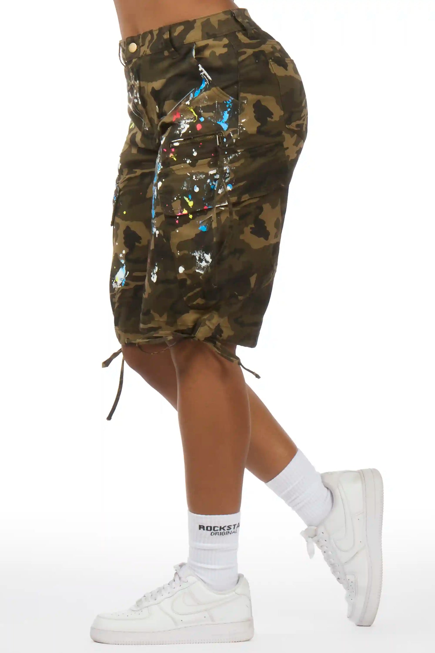 Shavelle Camo Painted Denim Jort