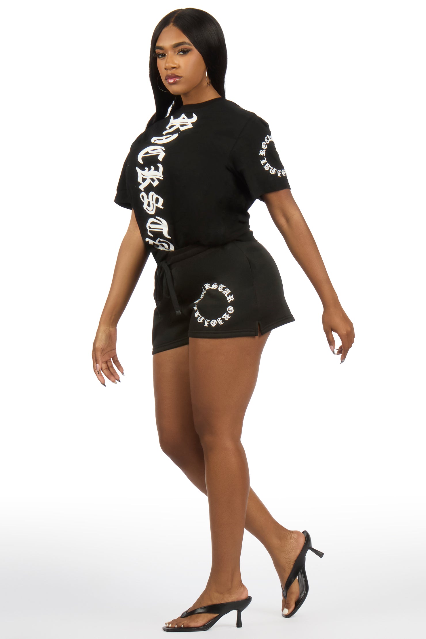 Kambrie Black T-Shirt Short Set