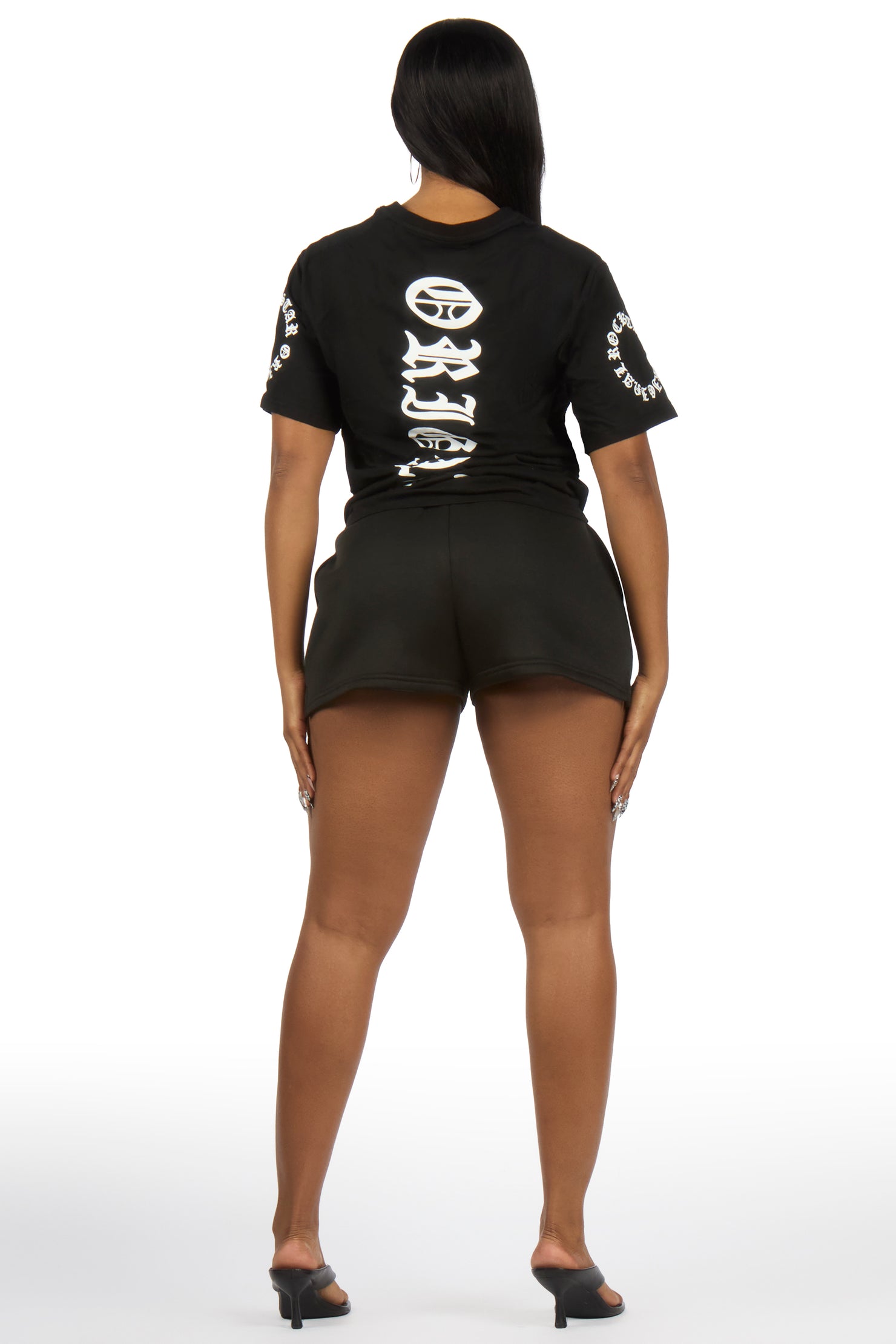Kambrie Black T-Shirt Short Set