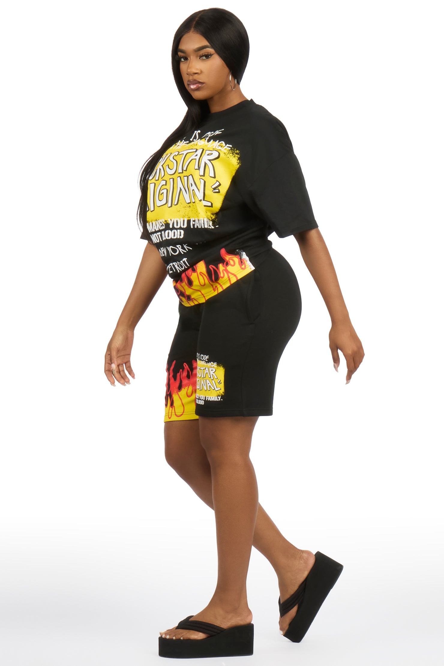 Bridgette Black T-Shirt Short Set