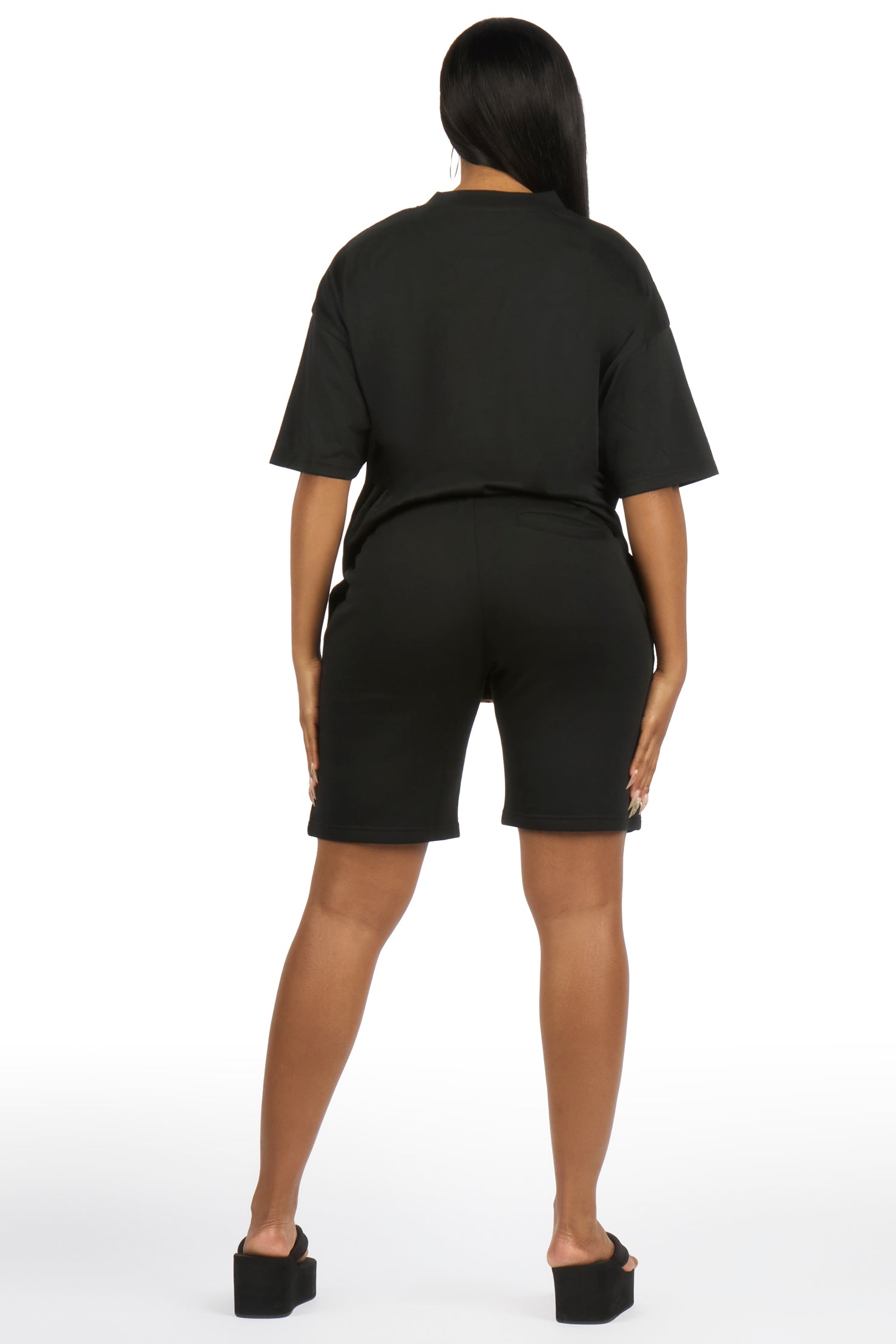 Bridgette Black T-Shirt Short Set