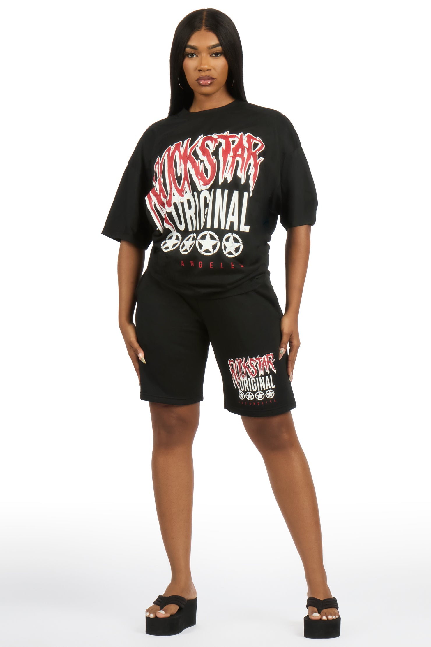 Diandra Black T-Shirt Short Set
