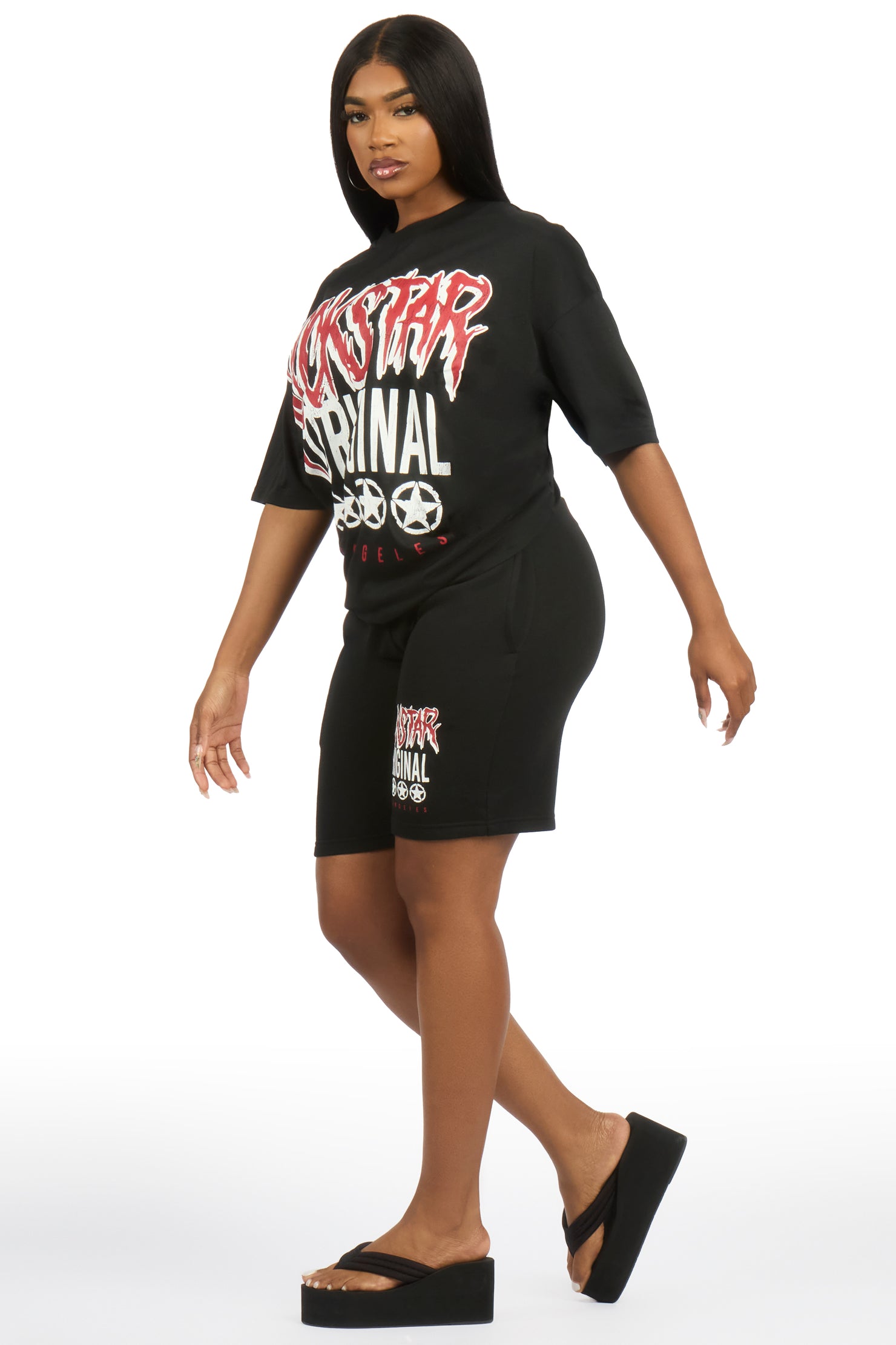 Diandra Black T-Shirt Short Set