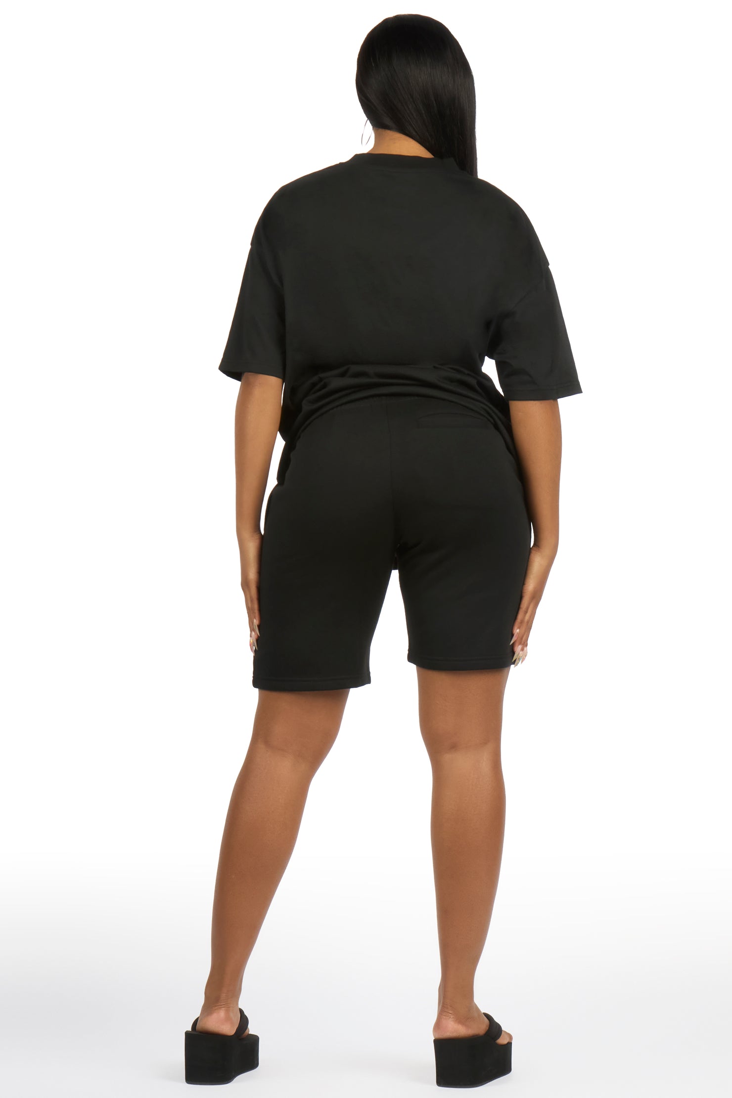 Diandra Black T-Shirt Short Set