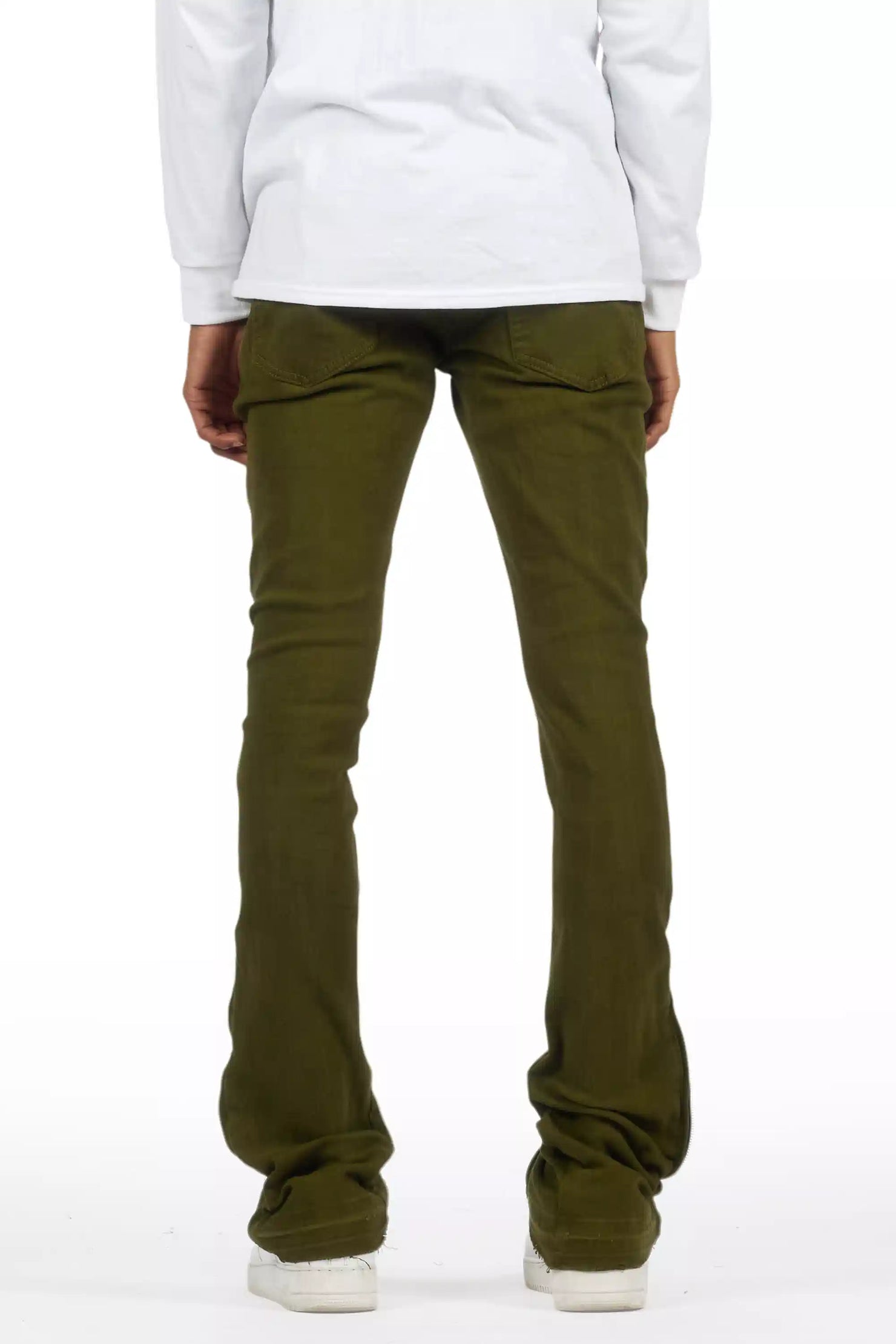 Jaymes Olive Stacked Flare Jean