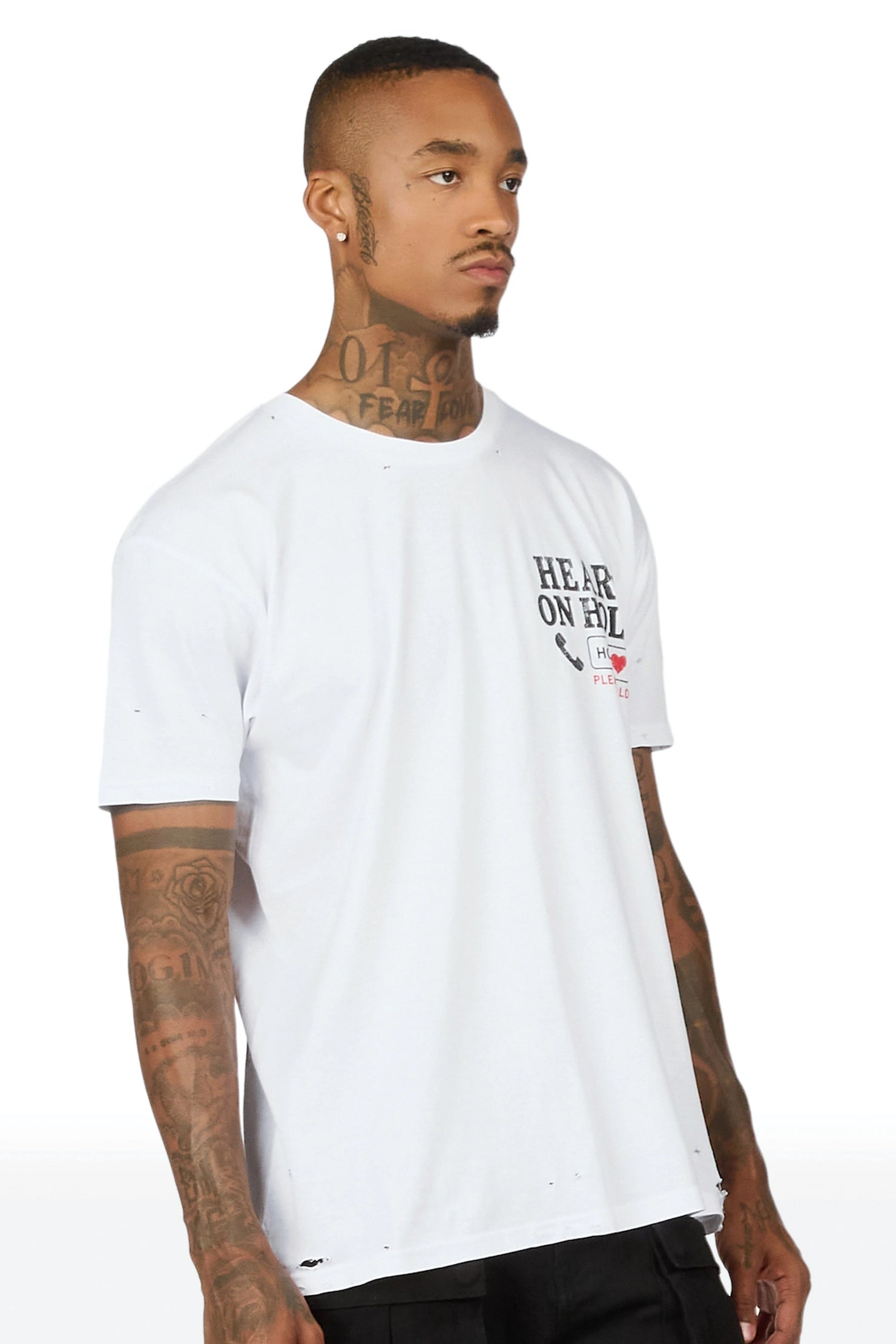 Kaizen White Oversized Graphic T-Shirt