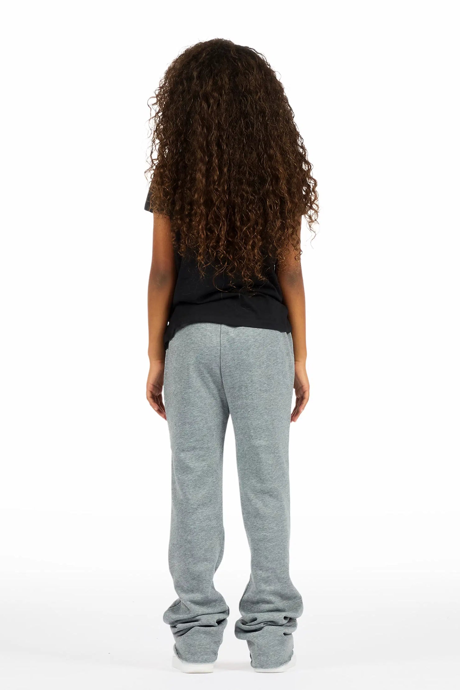 Girls Juliana Grey Stacked Flare Pant