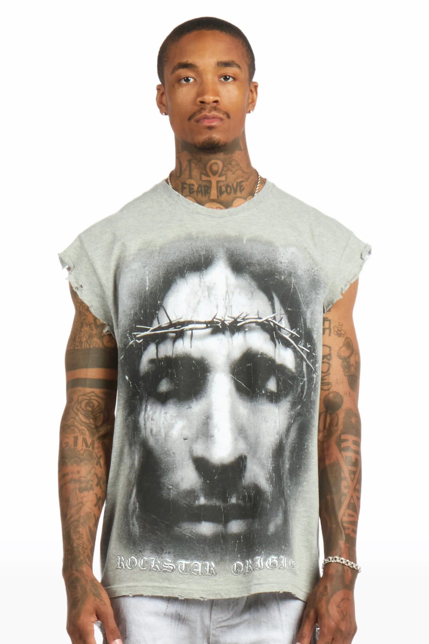 Ace Grey Cut off Tee