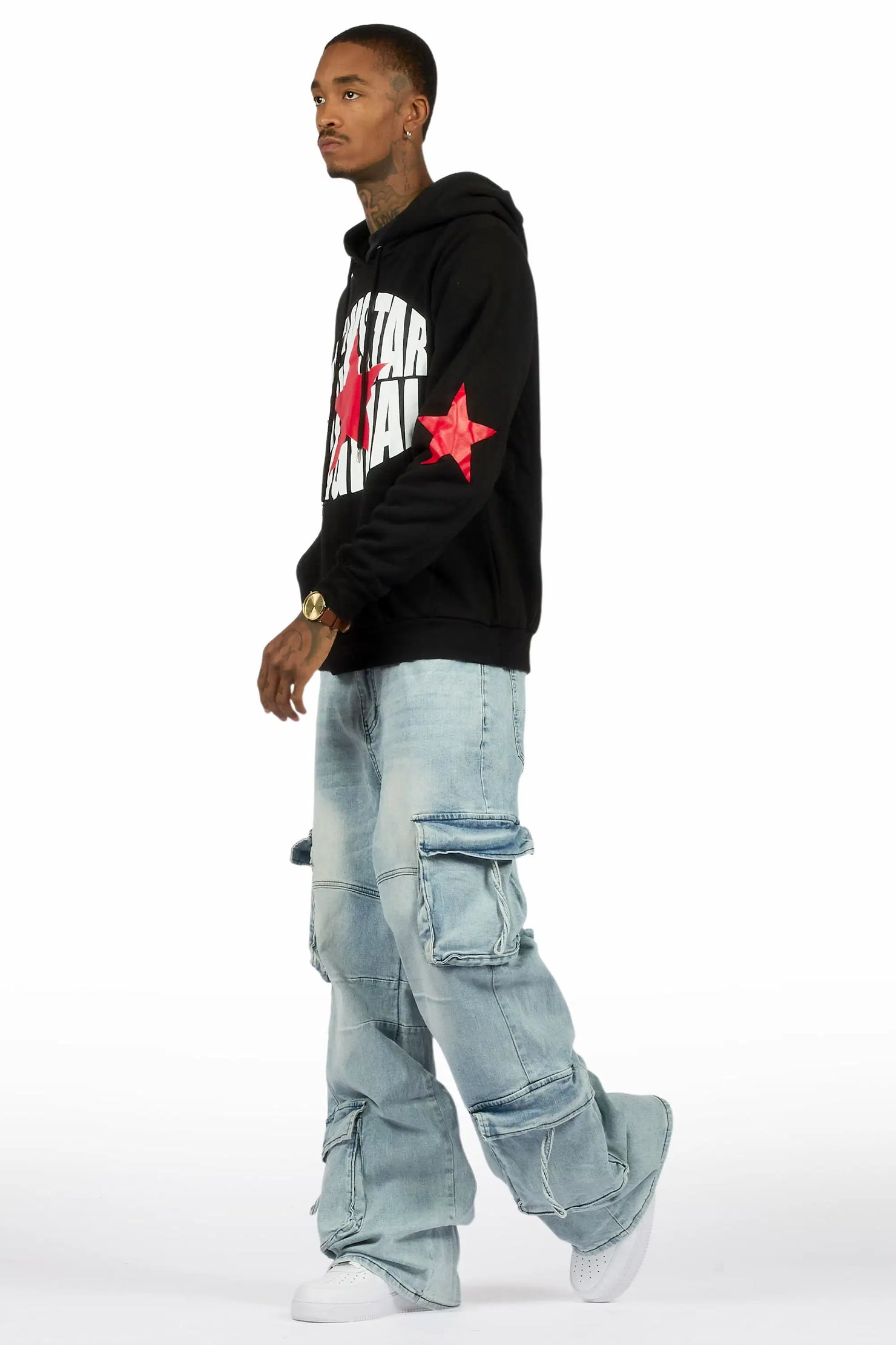 Tore Light Blue Baggy Cargo Jean