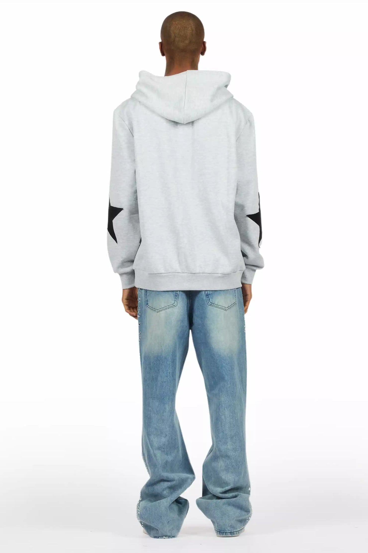 Bolor Blue Rhinestone Baggy Jean