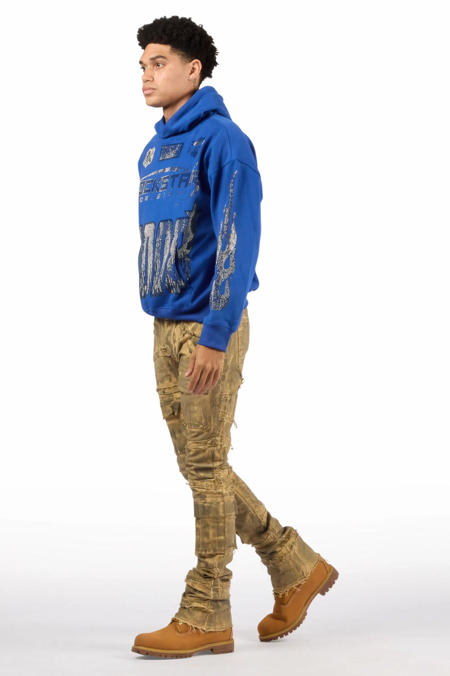 Shake Beige Oil Wash Stacked Flare Jean