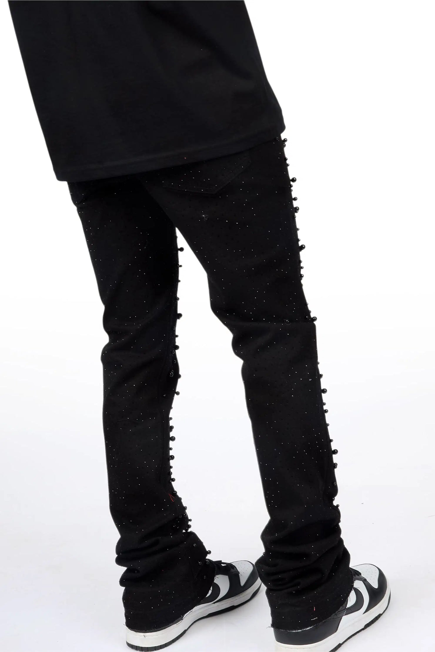 Perle Jet Black Pearl Stacked Flare Jean