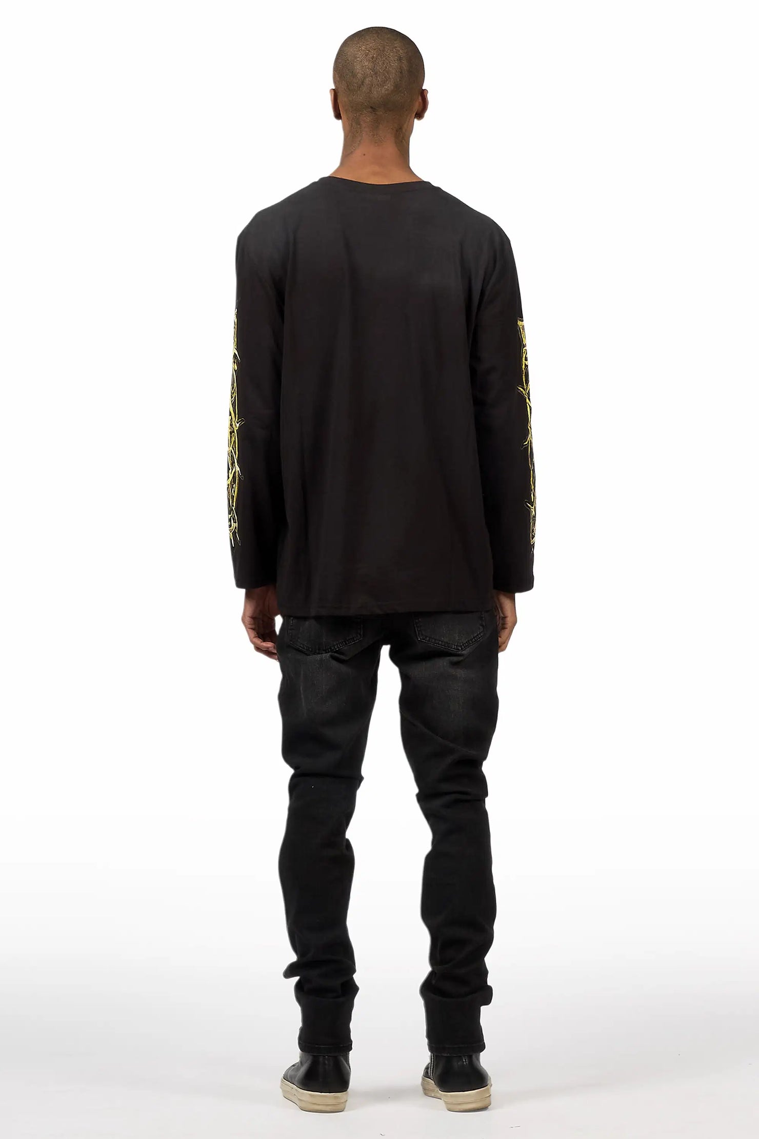 Waller Black Long Sleeve & Jeremiah Black Wash Skinny Fit Jean Bundle