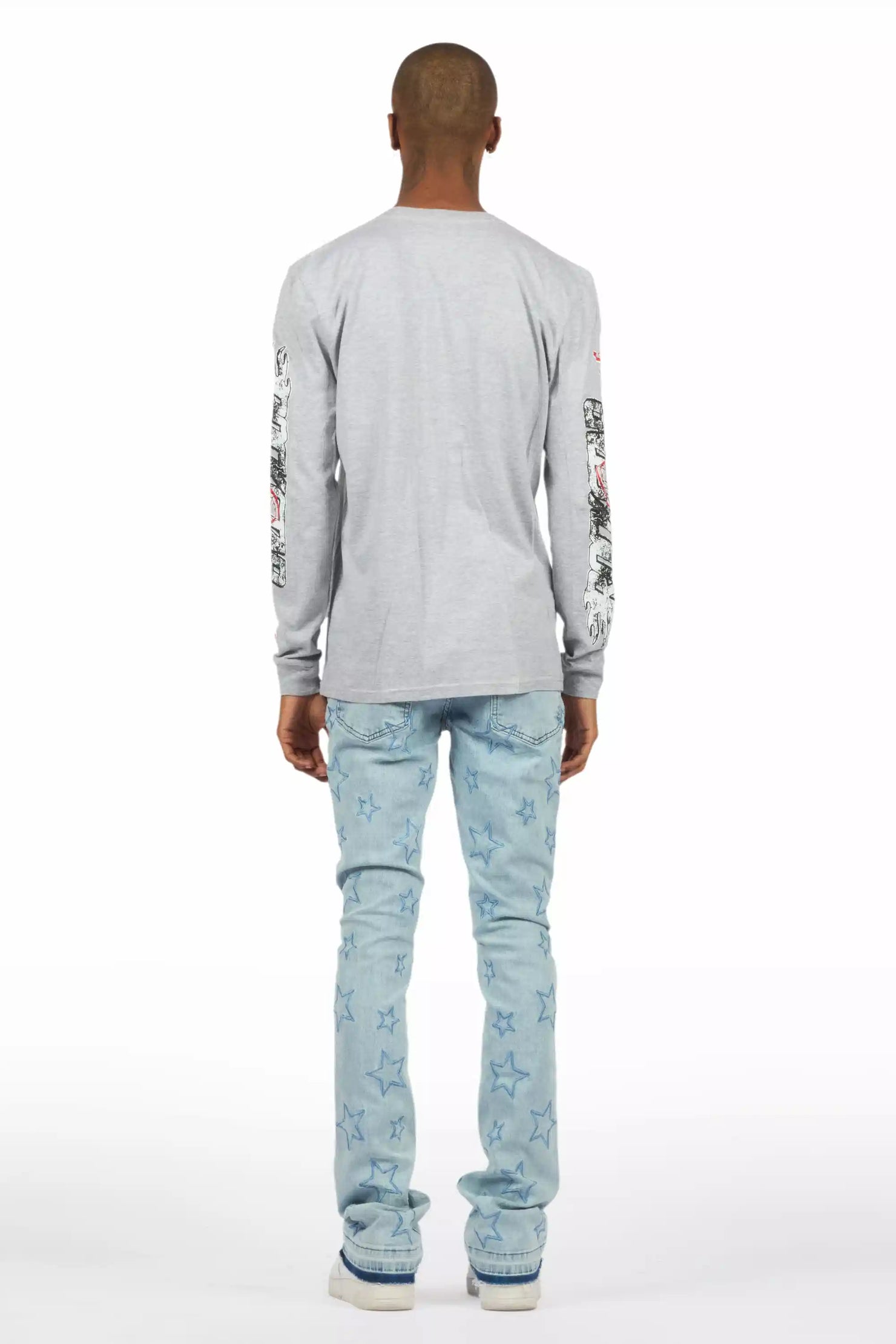 Starship Light Blue Stacked Flare Jean