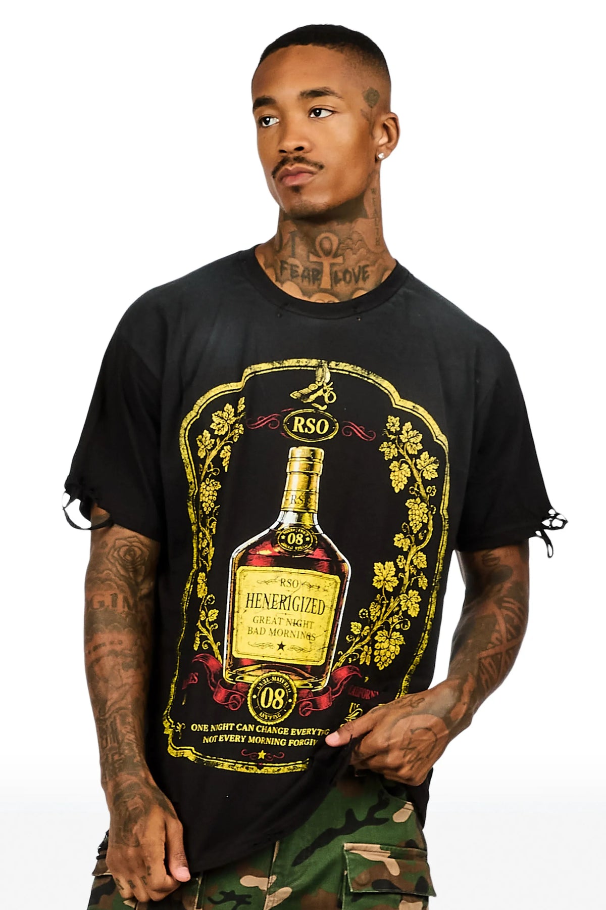 Kyson Black Oversized Graphic T-Shirt