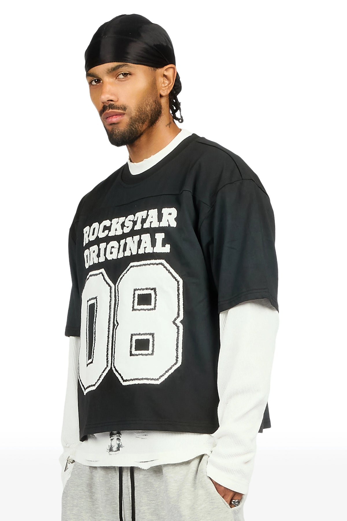 Dasar Black 3/4 Boxy Crop Tee