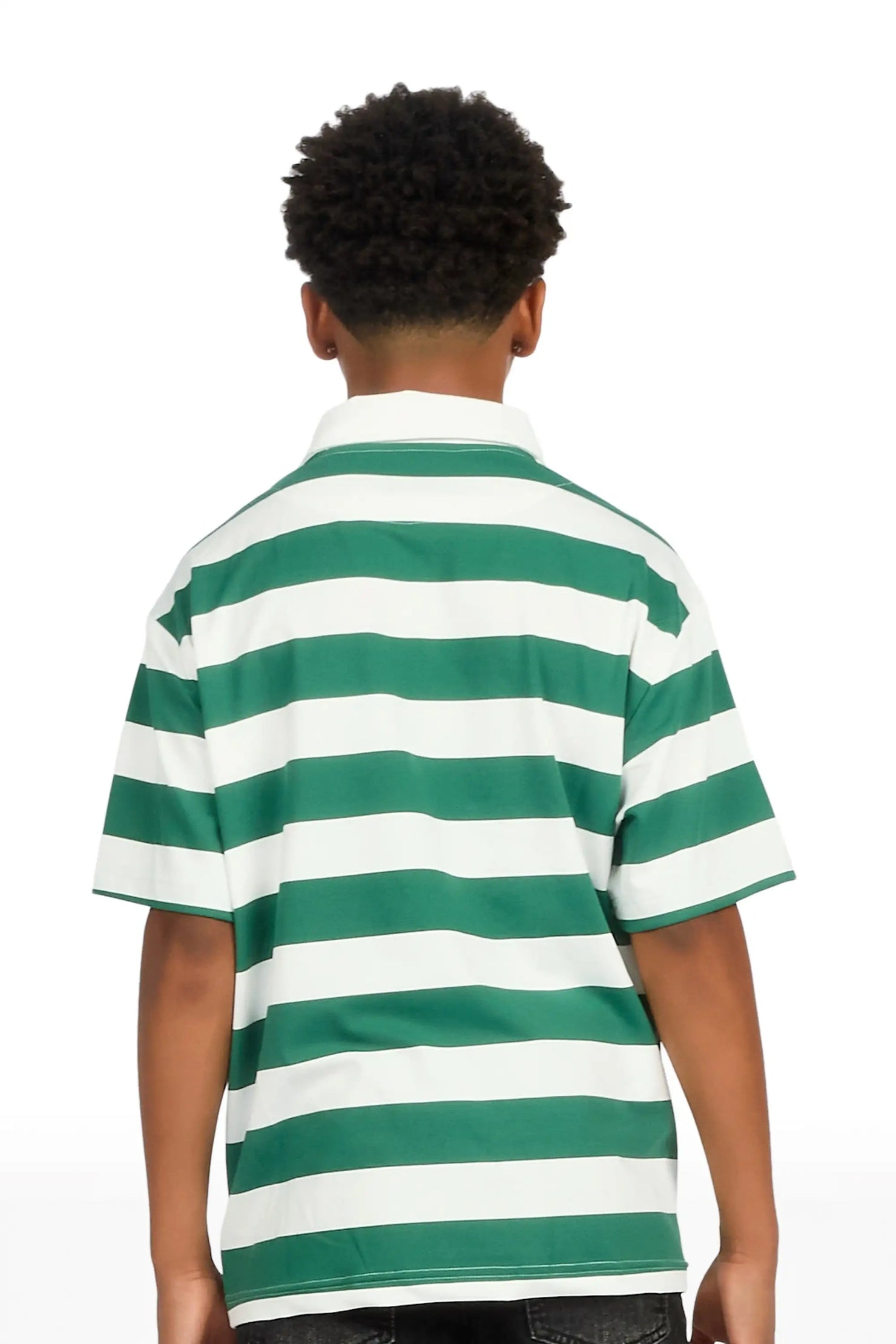 Boys Fintan Green/Cream Polo