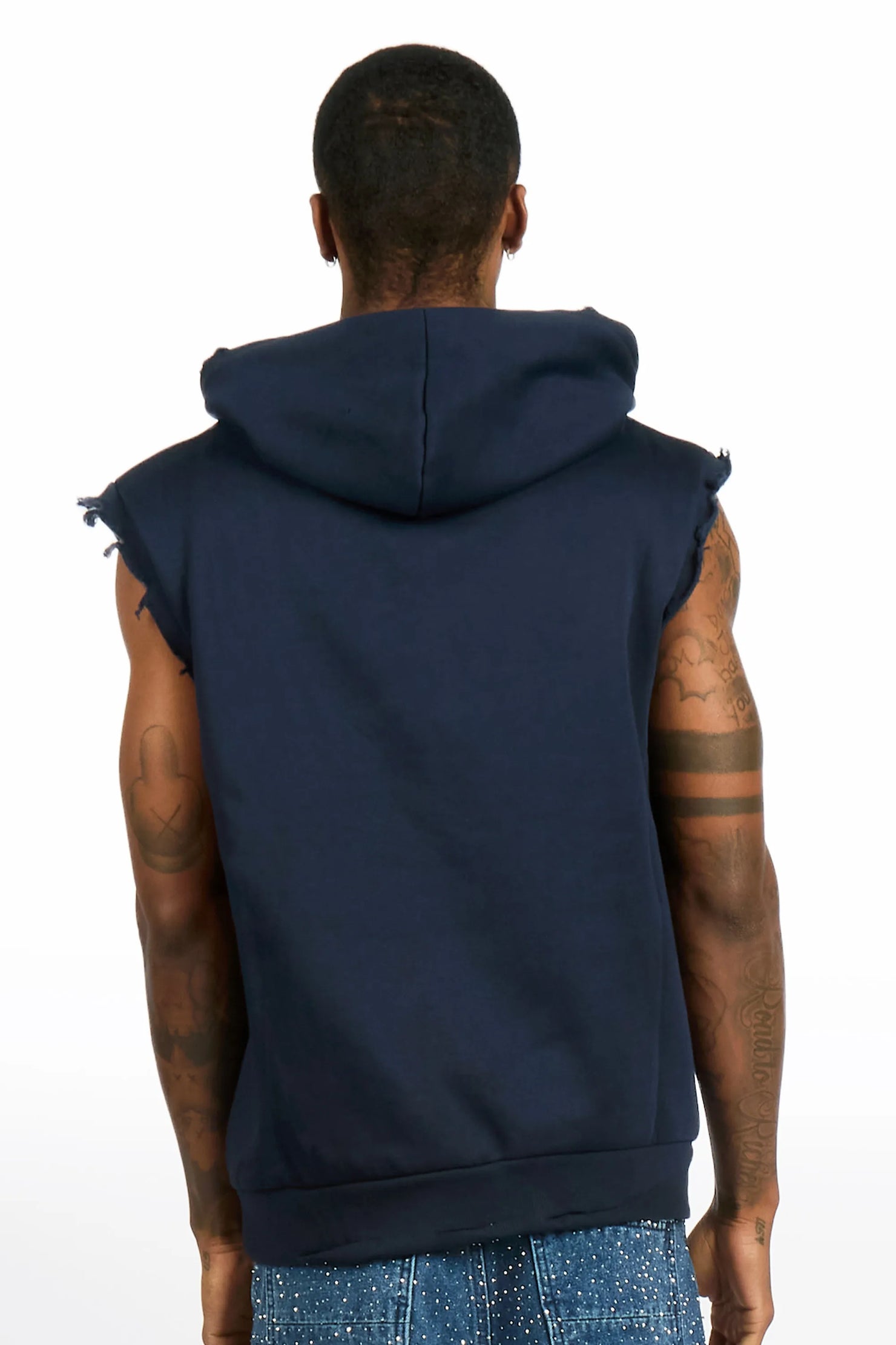 Gemchamp Navy Cut Sleeve Hoodie