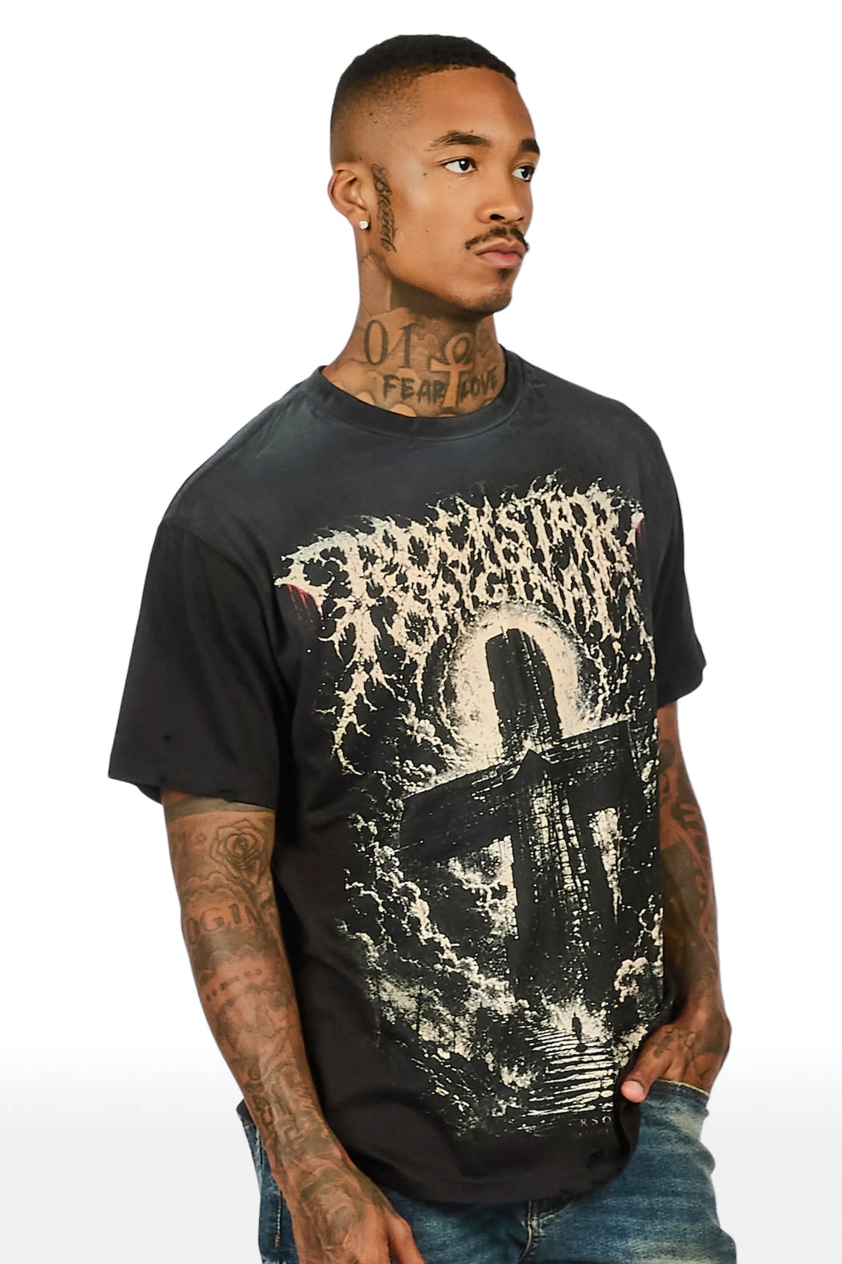 Cassell Black Oversized Graphic T-Shirt