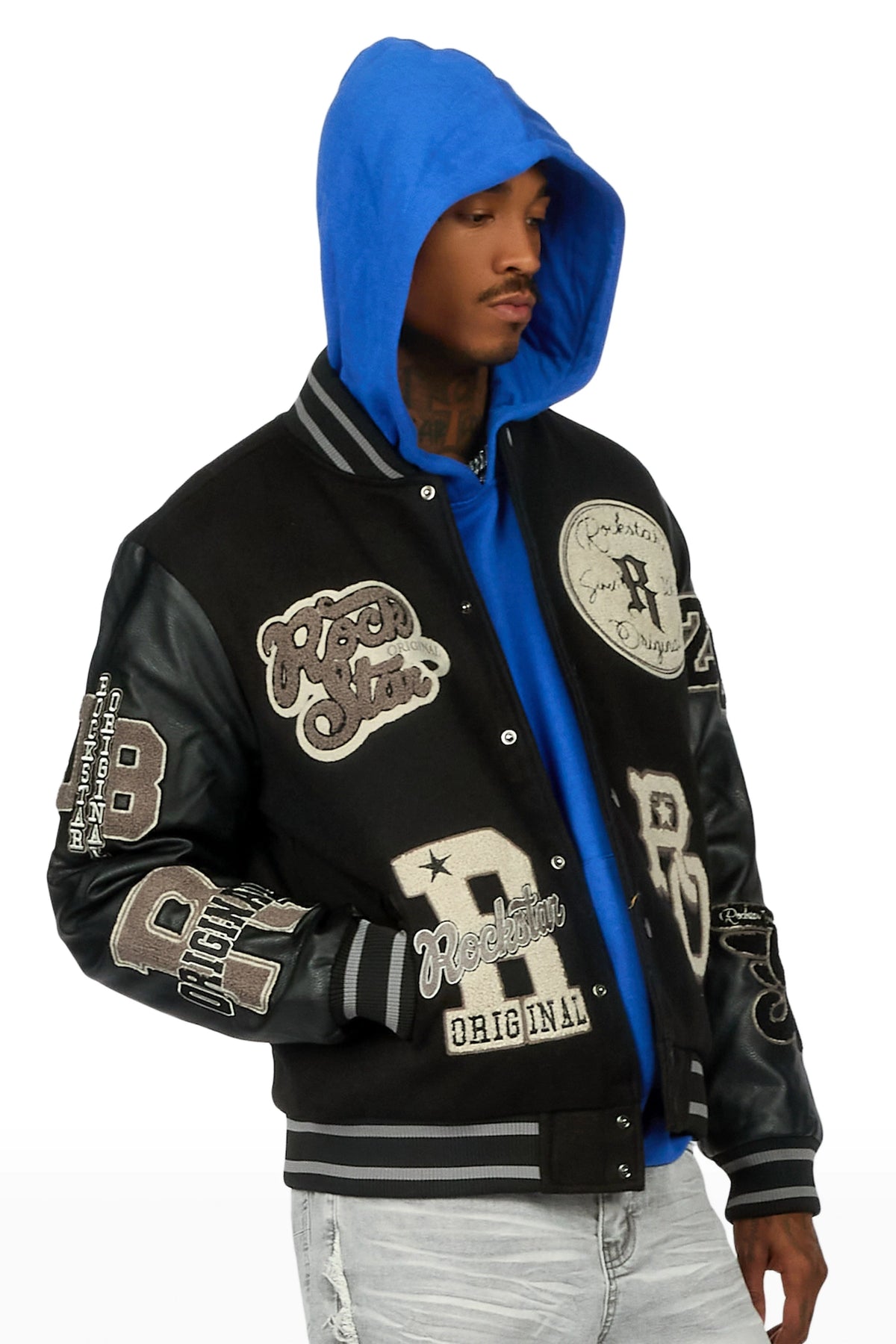 Ghoster Black/Grey Varsity Jacket