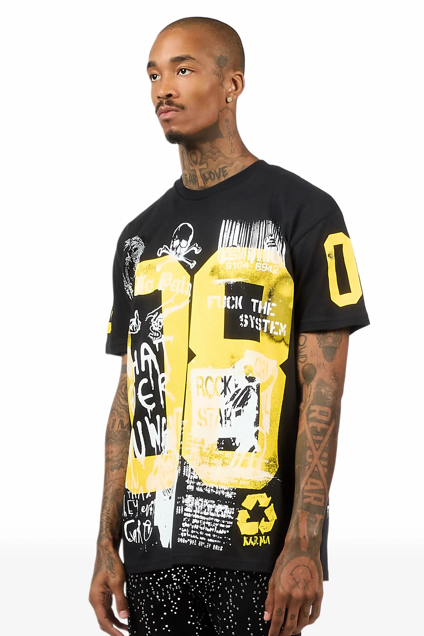 Grill 3.0 Black/Yellow Oversized Graphic T-Shirt