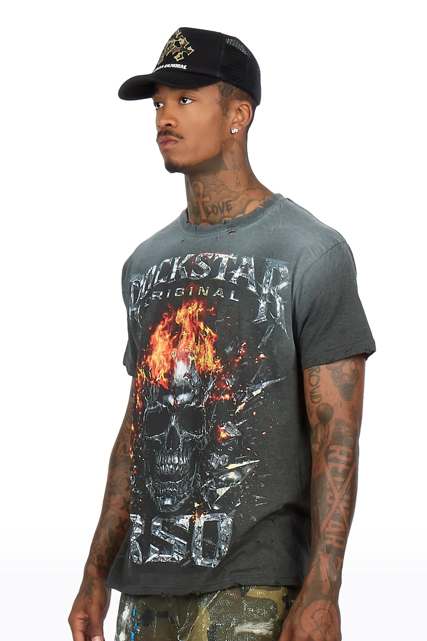 Spivey Charcoal Oversized Graphic T-Shirt