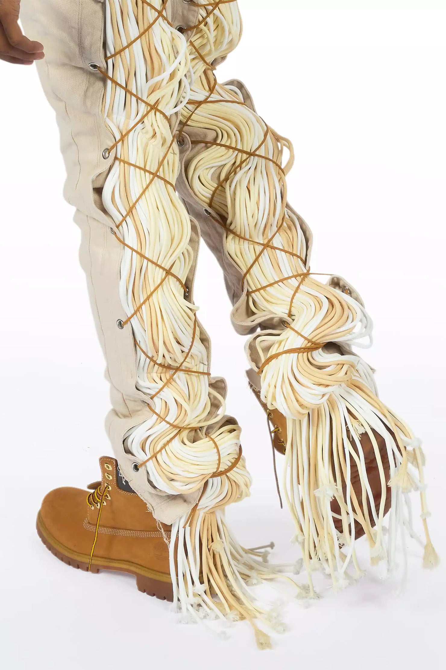 Otto Beige Stacked Flare Jean