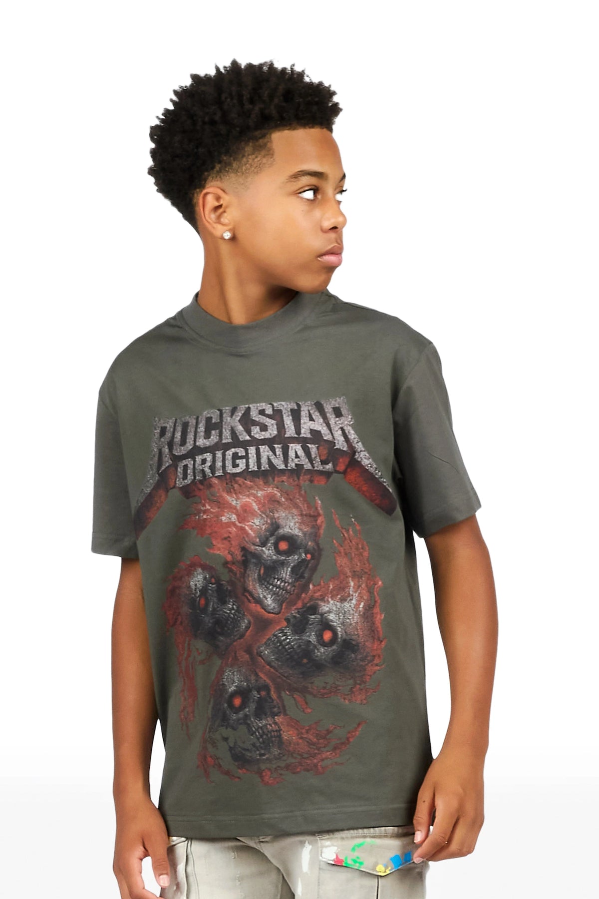 Boys Cayson Charcoal Graphic T-Shirt