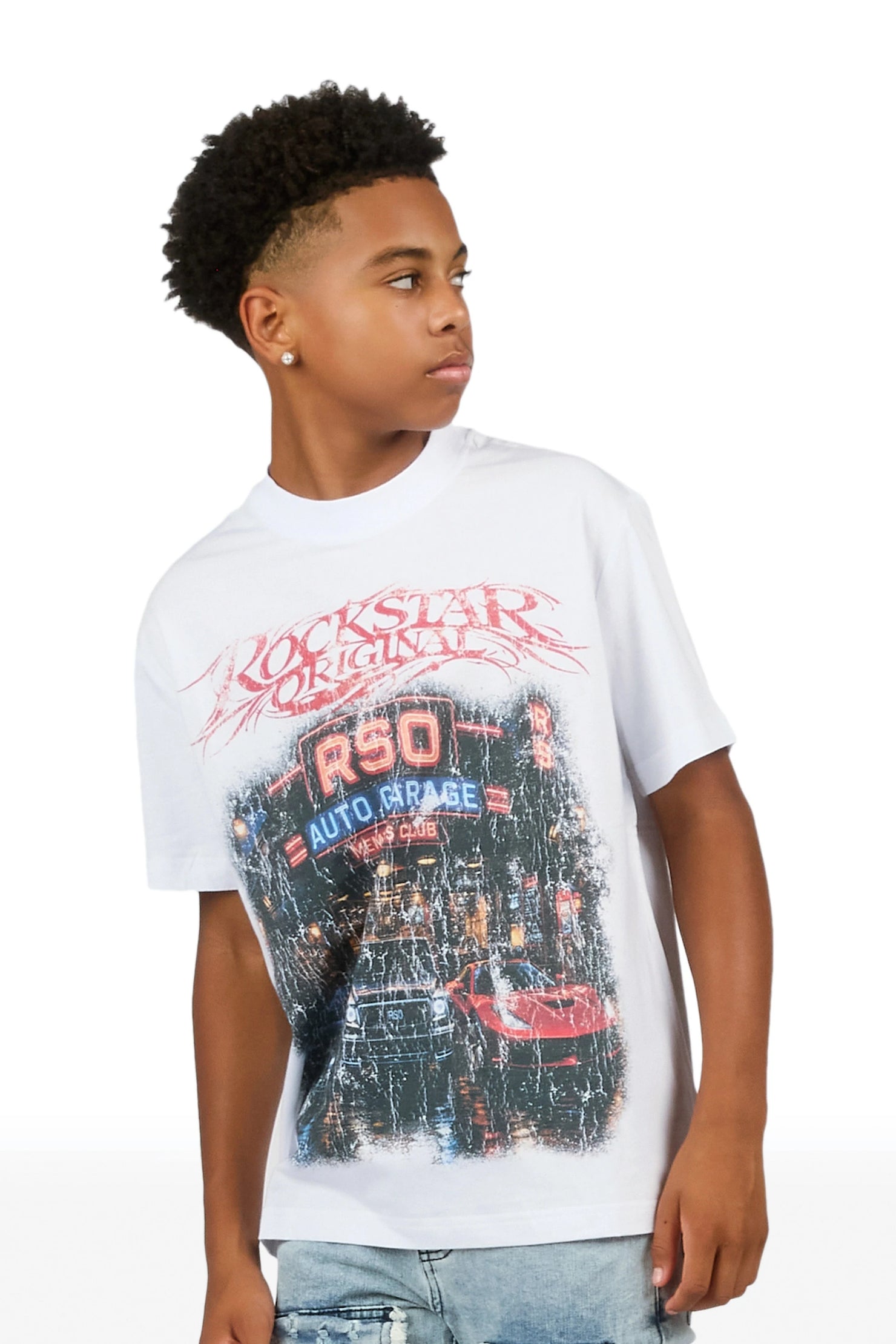 Boys Aarav White Graphic T-Shirt