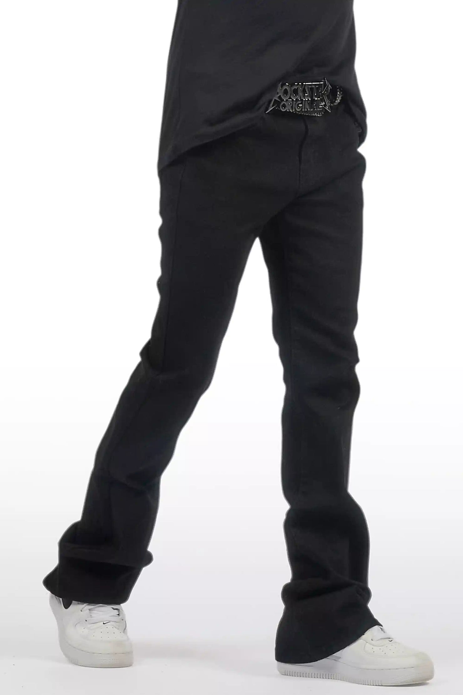 Boys Drick Jet Black Regular Fit Flare Jean