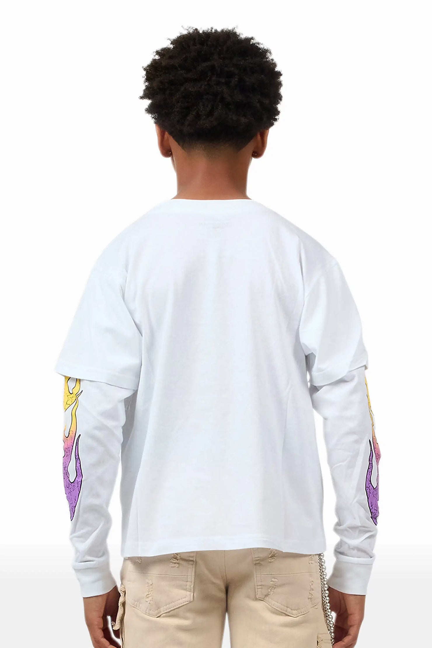 Boys Quito White Long Sleeve Graphic T-Shirt