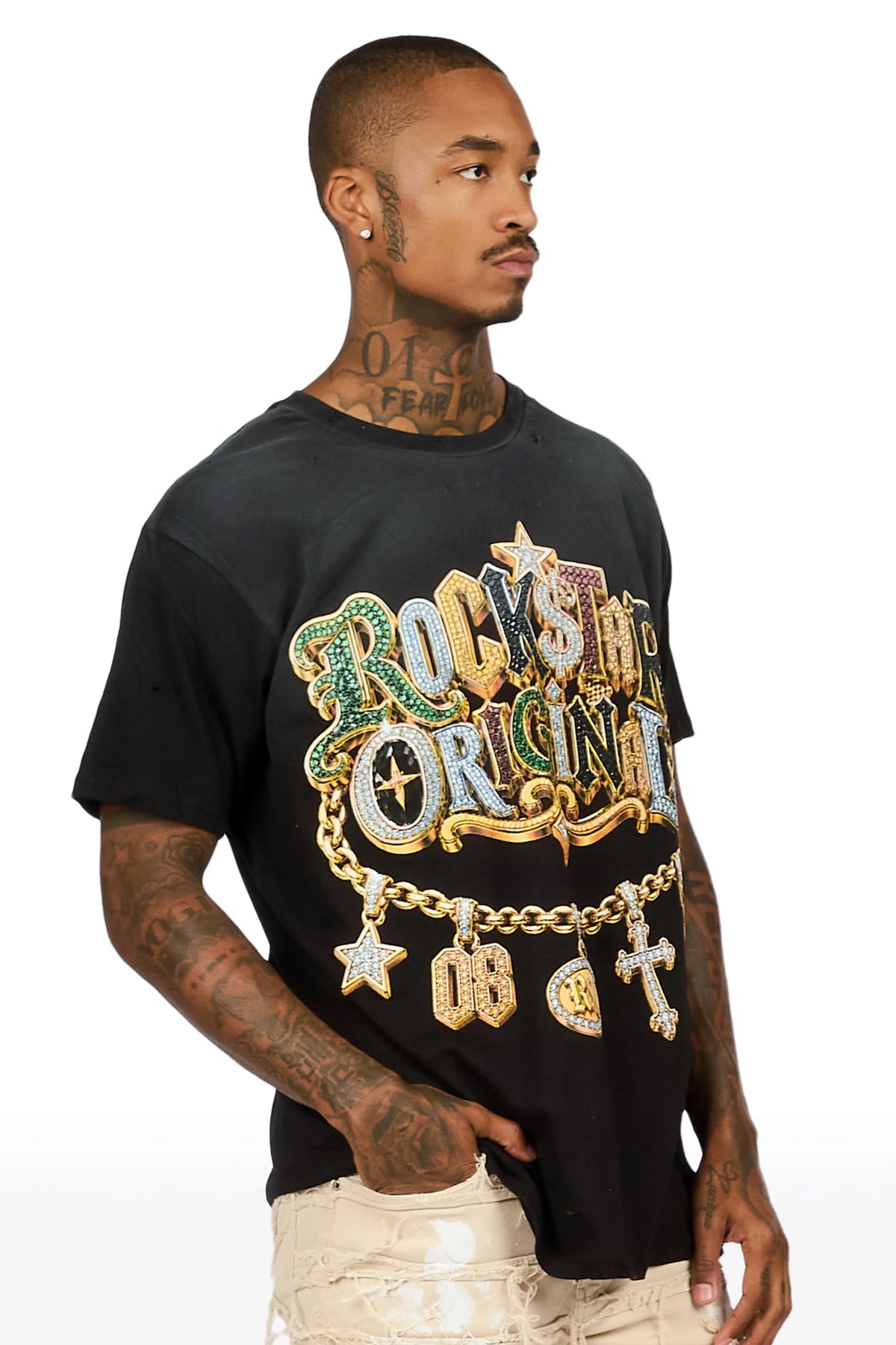Pendant Black Oversized Graphic T-Shirt