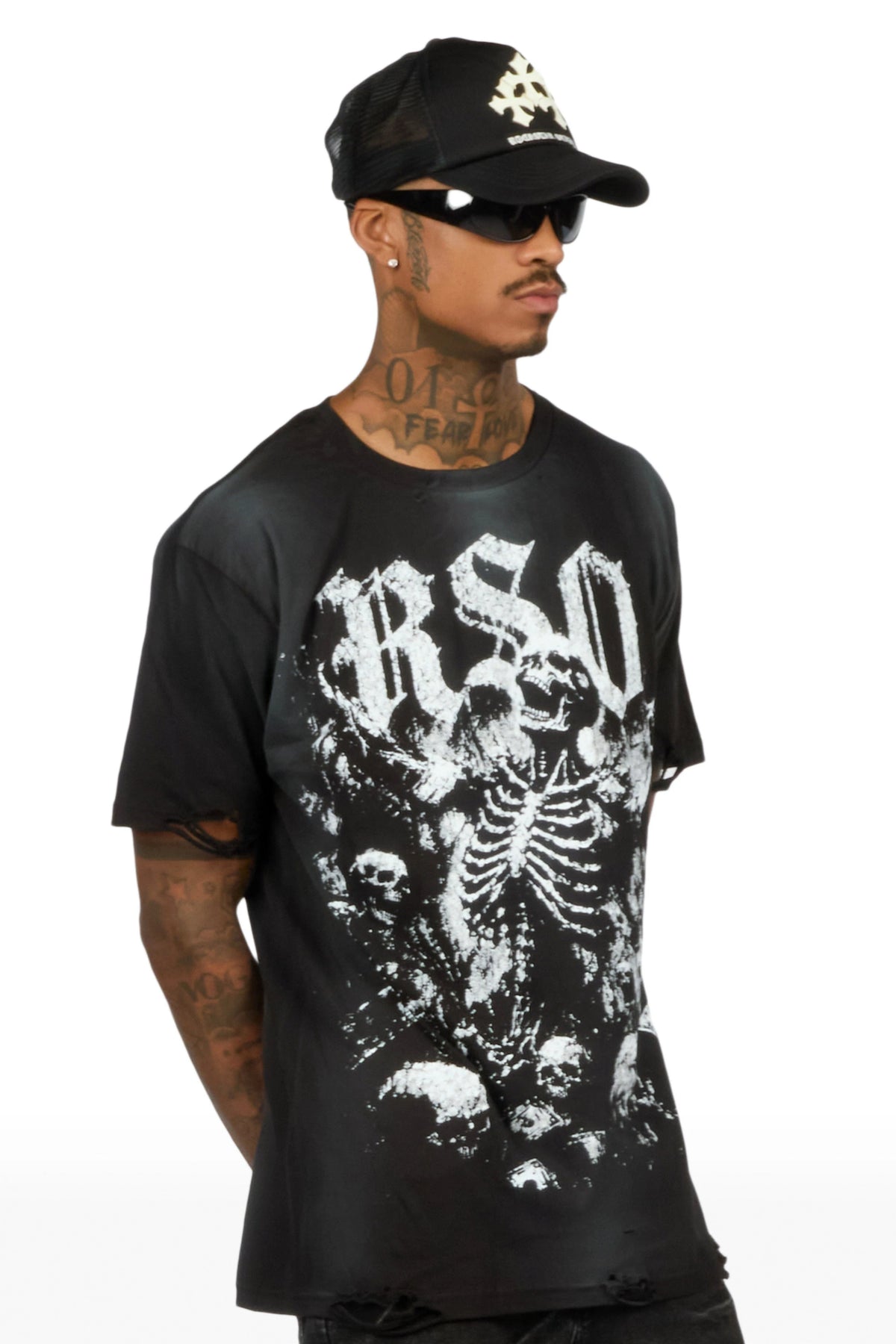 Mammonyx Black Oversized Graphic T-Shirt