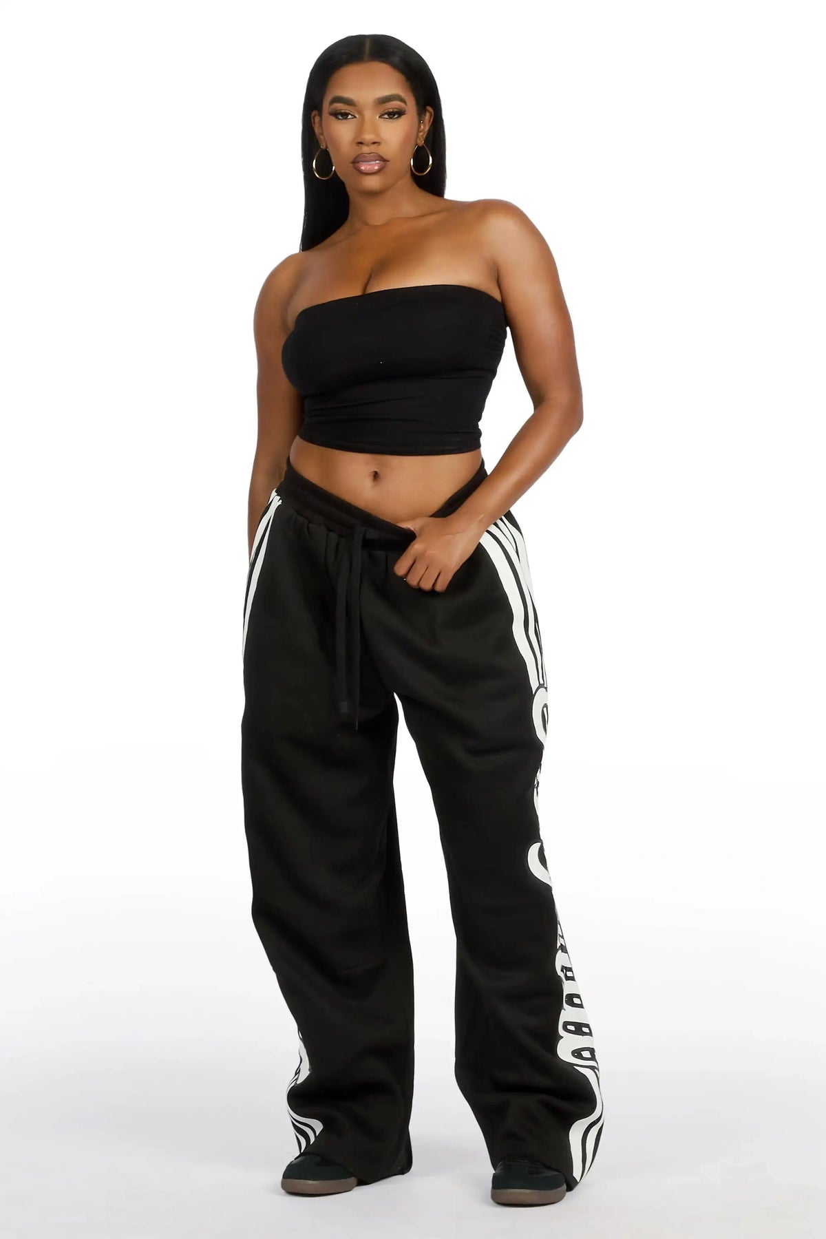 Trinnity Black Baggy Track Pant