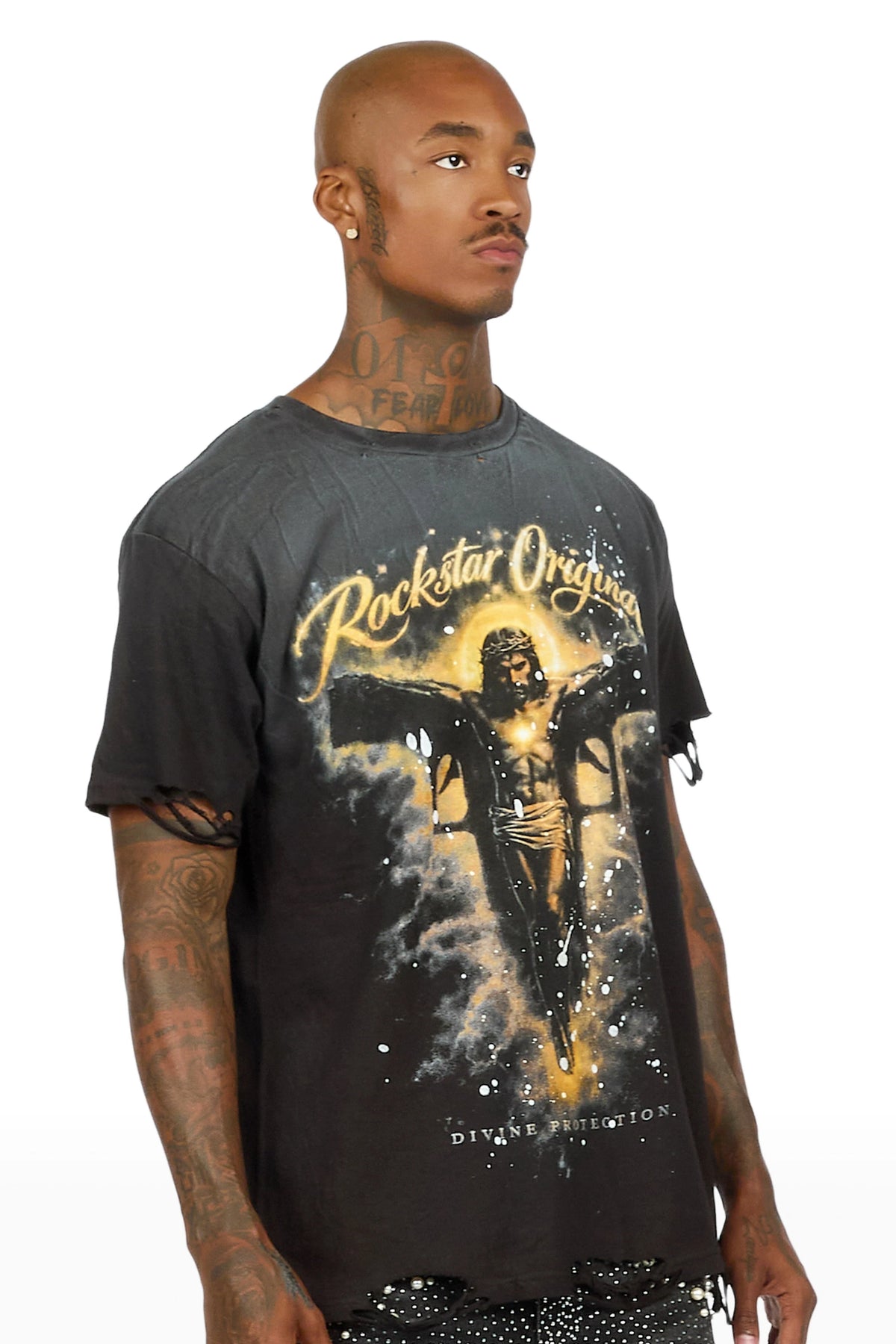 Dade Black Oversized Graphic T-Shirt