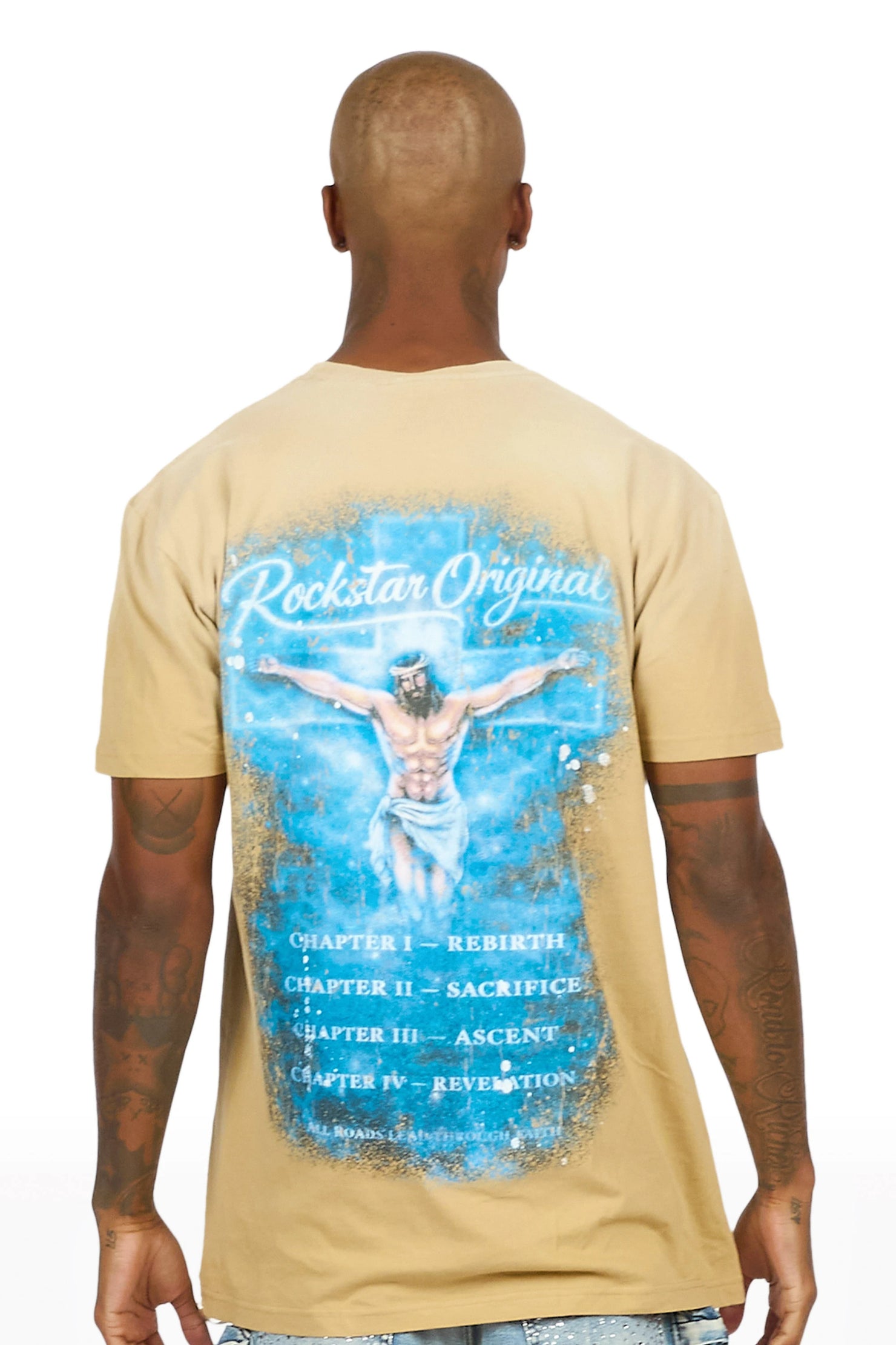 Cee Beige Oversized Graphic T-Shirt